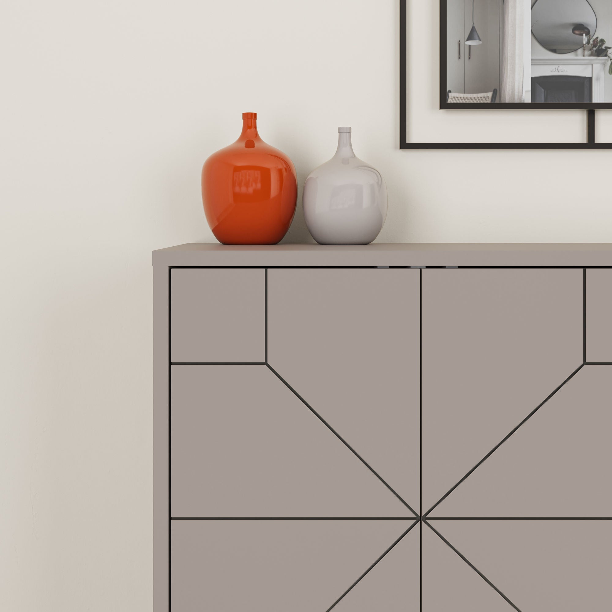 Aparador Moderno – 123 x 62,4 x 35 cm – Mocha Claro – Melamina