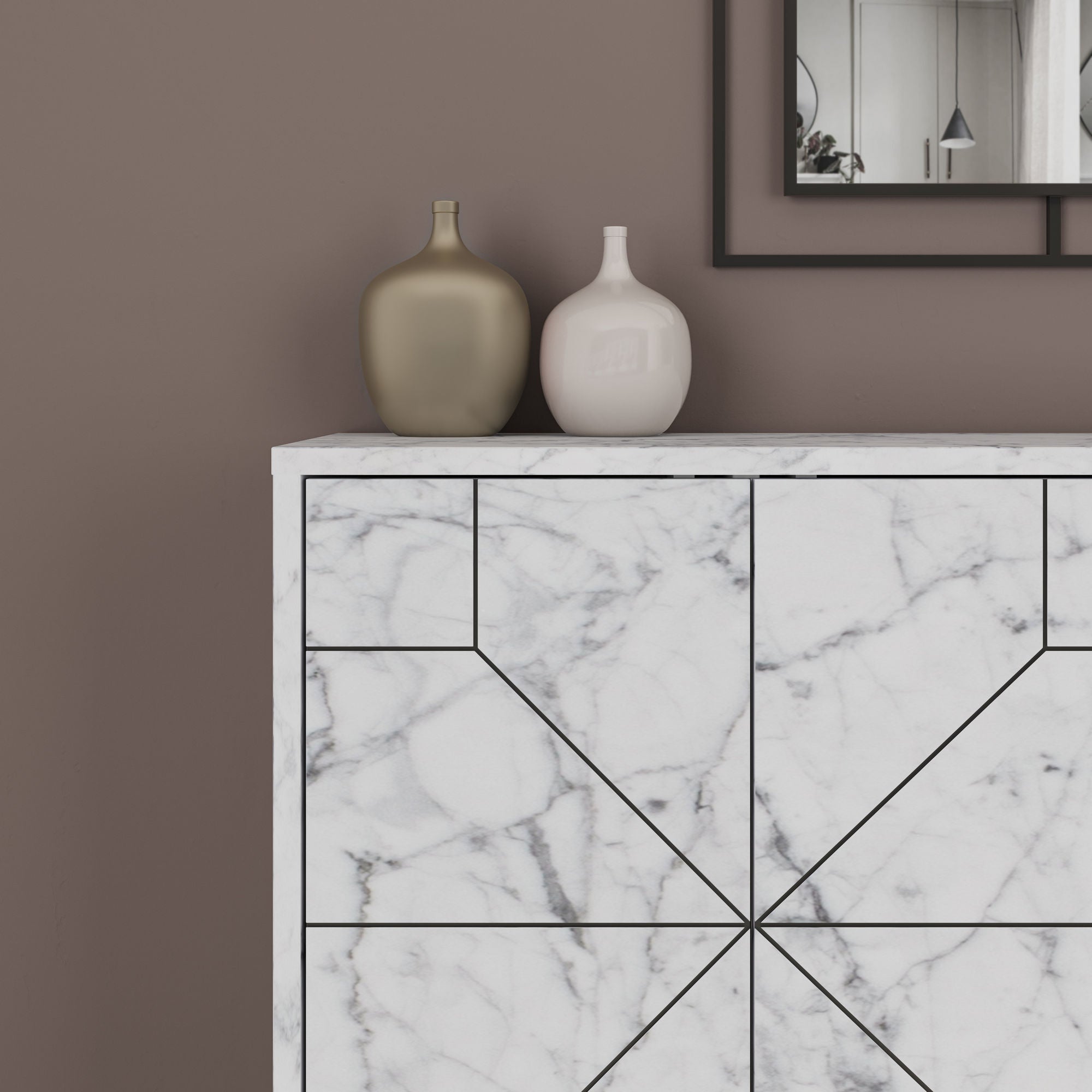 Aparador – 123 cm – Branco – Painel de Partículas revestido a Melamina