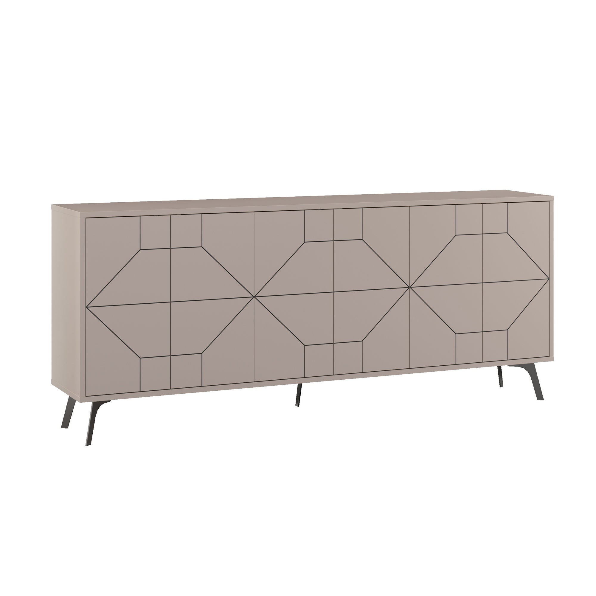 Aparador Moderno – 184 x 77,4 x 35 cm – Mocha Claro – Painel de partículas revestido em melamina