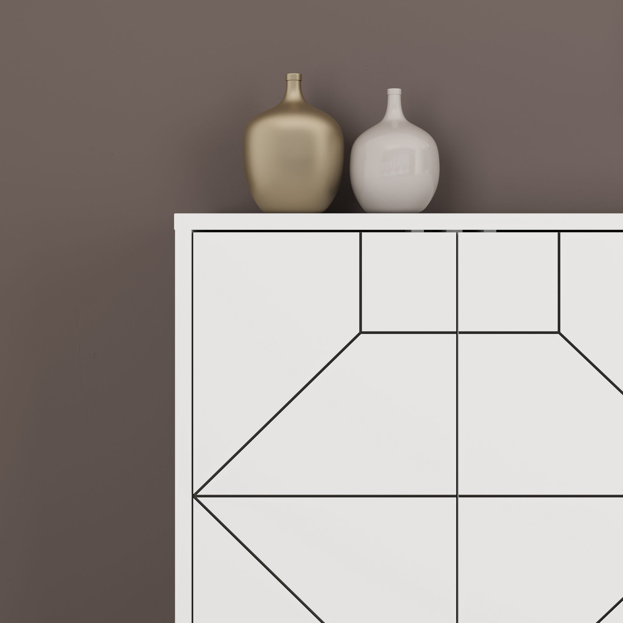 Aparador Moderno – 184 cm – Branco – Painel de Partículas revestido em Melamina
