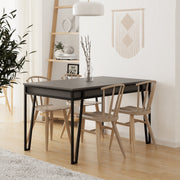 Mesa de Jantar Extensível, Antracite, 132-170 cm | Painel de Partículas 100% Revestido em Melamina, 18 mm de Espessura, Pés de Metal | Estilo Boêmio e Industrial, Perfeita para Salas de Jantar
