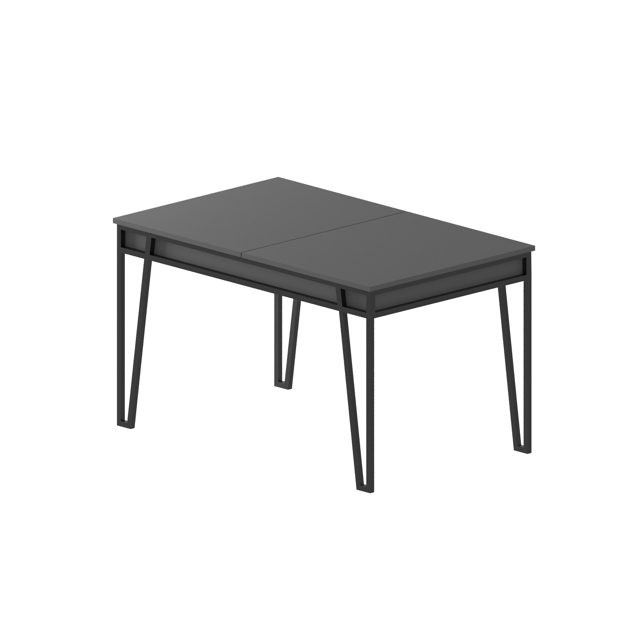 Mesa de Jantar Extensível, Antracite, 132-170 cm | Painel de Partículas 100% Revestido em Melamina, 18 mm de Espessura, Pés de Metal | Estilo Boêmio e Industrial, Perfeita para Salas de Jantar