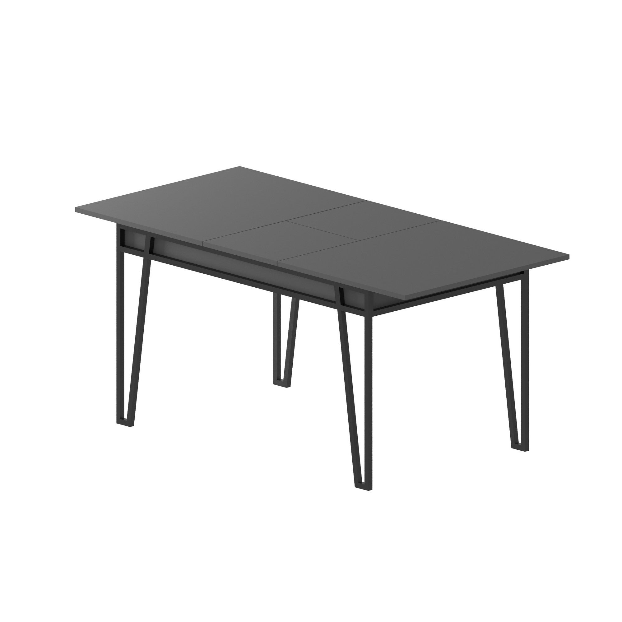 Mesa de Jantar Extensível, Antracite, 132-170 cm | Painel de Partículas 100% Revestido em Melamina, 18 mm de Espessura, Pés de Metal | Estilo Boêmio e Industrial, Perfeita para Salas de Jantar