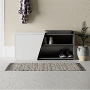 Sapateira estilosa, antracite e branca, 104,6 x 47,2 x 37,5 cm | 100% revestida em melamina, dobradiças de fechamento suave, fácil de limpar | Pés de madeira duráveis, capacidade para 35 kg