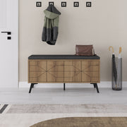 Sapateira estilosa, cor Hitit, 107 x 55 x 35 cm | Painel de partículas 100% revestido em melamina, pés de metal, dobradiças com fechamento suave | Solução de armazenamento durável e elegante