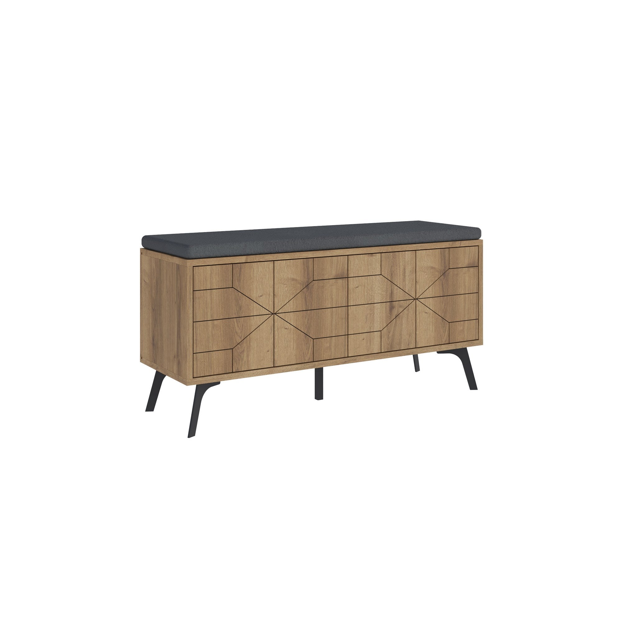 Sapateira estilosa, cor Hitit, 107 x 55 x 35 cm | Painel de partículas 100% revestido em melamina, pés de metal, dobradiças com fechamento suave | Solução de armazenamento durável e elegante