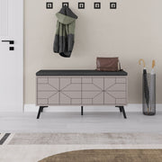 Sapateira Mocha Claro, 107 x 55 x 35 cm | Painel de partículas 100% revestido em melamina, pés de metal, dobradiças com fechamento suave | Solução de armazenamento elegante e funcional