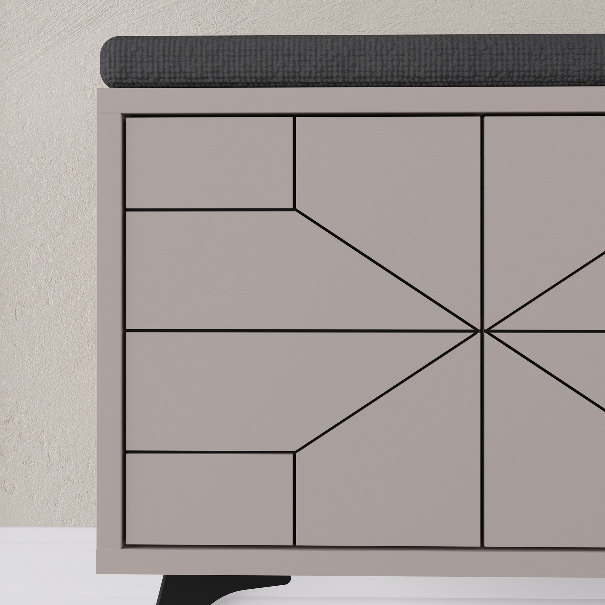 Sapateira Mocha Claro, 107 x 55 x 35 cm | Painel de partículas 100% revestido em melamina, pés de metal, dobradiças com fechamento suave | Solução de armazenamento elegante e funcional