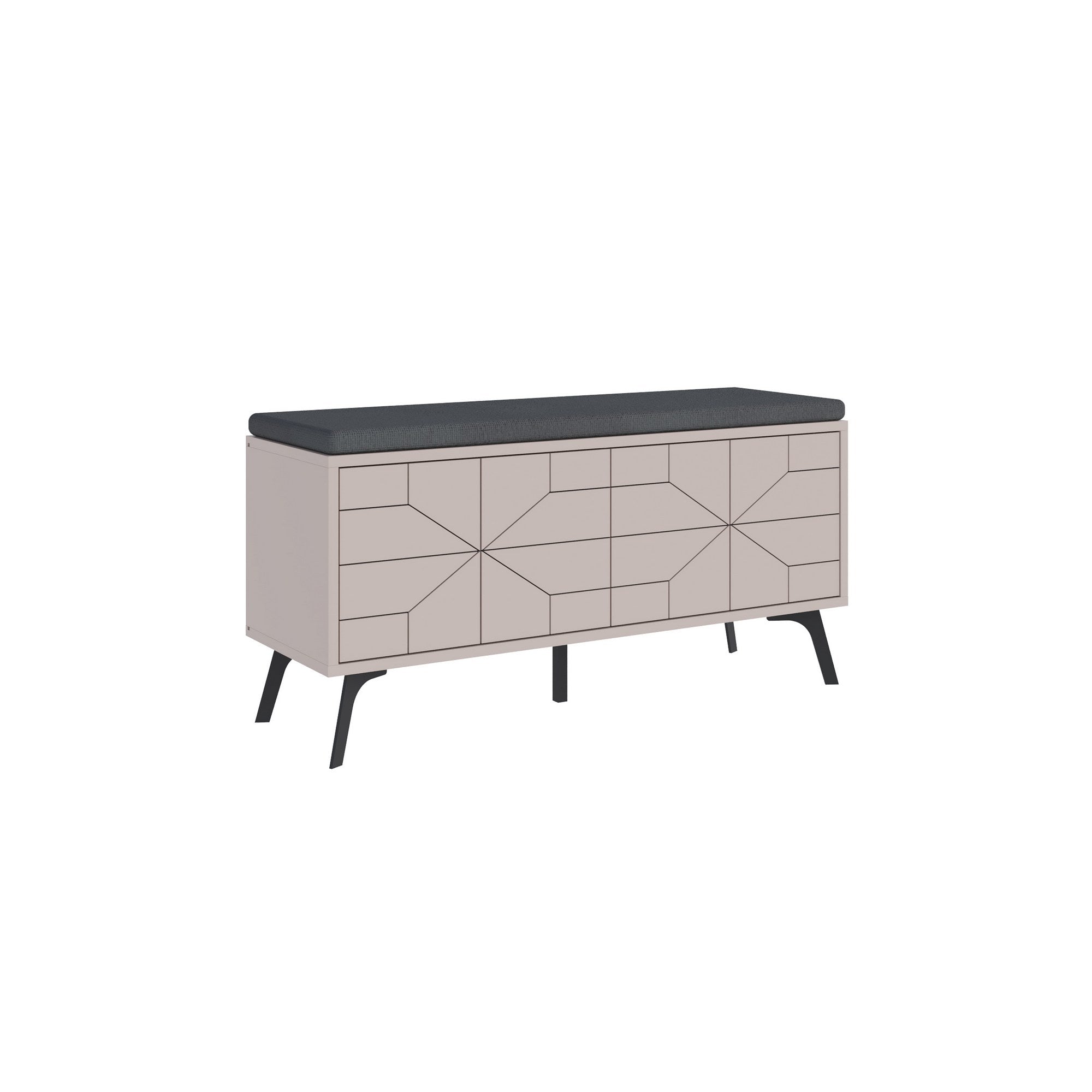 Sapateira Mocha Claro, 107 x 55 x 35 cm | Painel de partículas 100% revestido em melamina, pés de metal, dobradiças com fechamento suave | Solução de armazenamento elegante e funcional