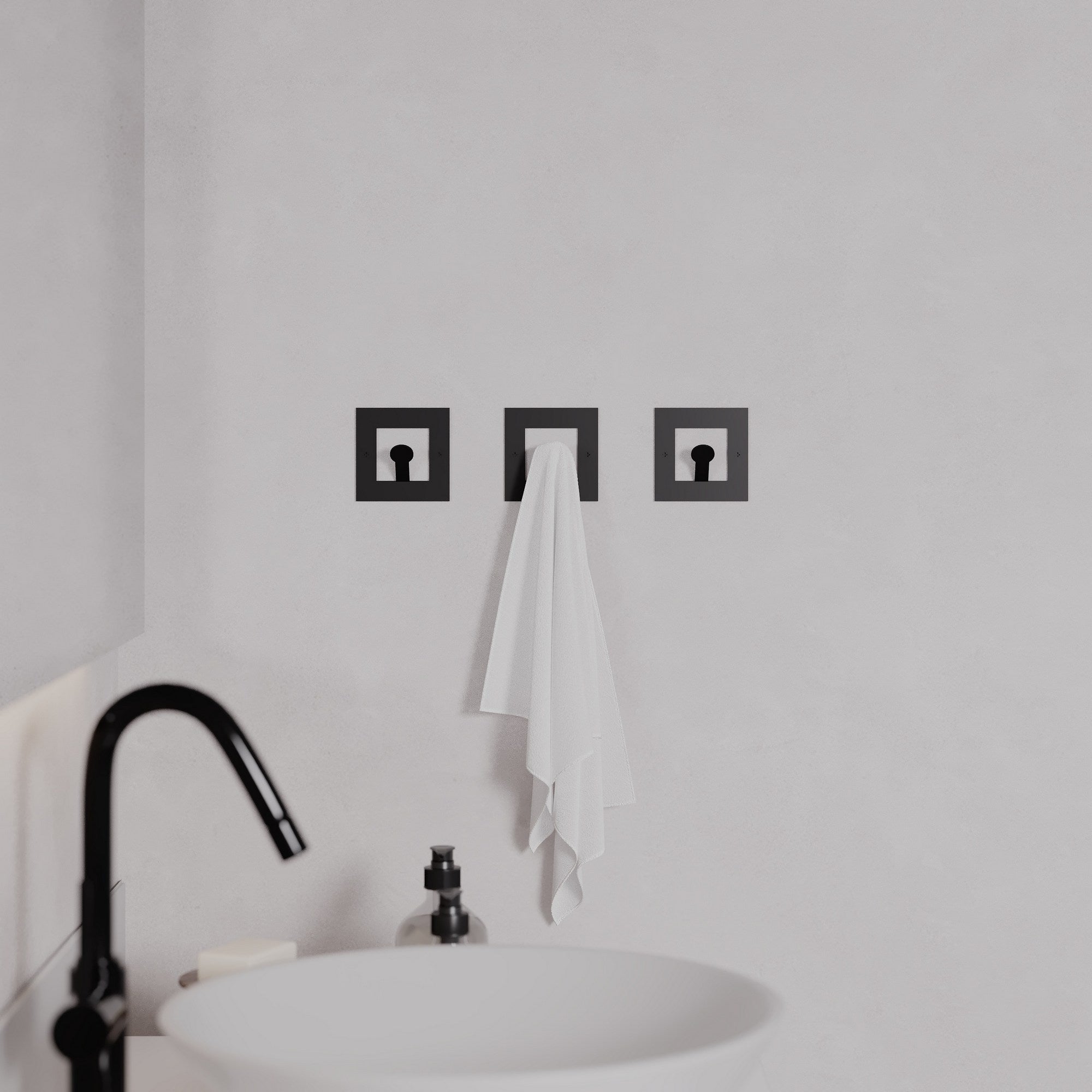 Suporte de Parede Metálico Quadrado Kaly - Preto, Capacidade 1kg, Montagem com Parafusos