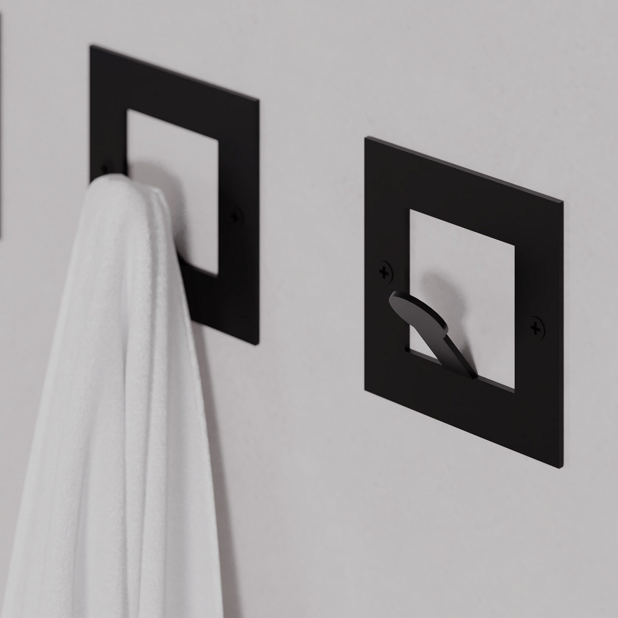 Suporte de Parede Metálico Quadrado Kaly - Preto, Capacidade 1kg, Montagem com Parafusos