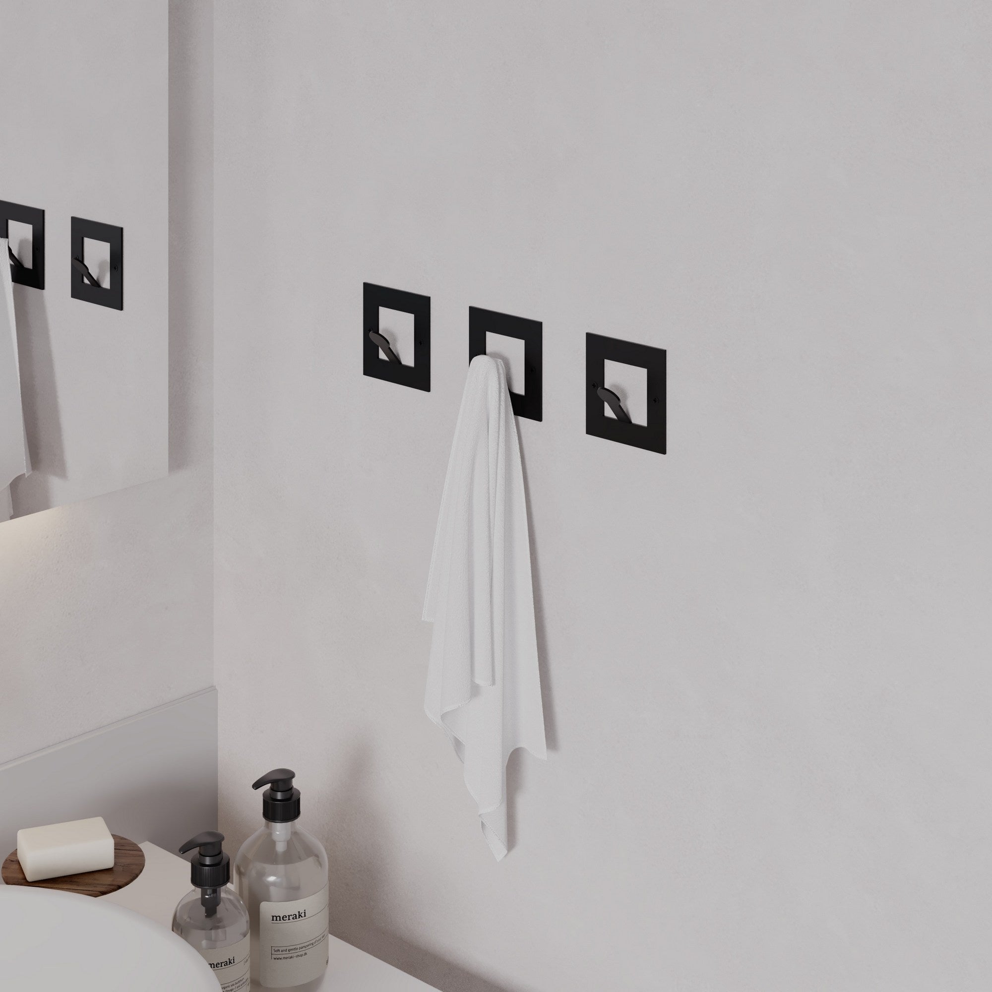 Suporte de Parede Metálico Quadrado Kaly - Preto, Capacidade 1kg, Montagem com Parafusos