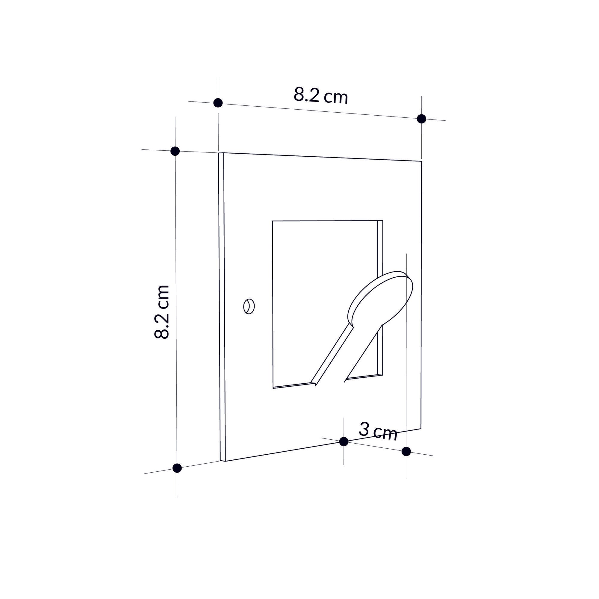 Suporte de Parede Metálico Quadrado Kaly - Preto, Capacidade 1kg, Montagem com Parafusos