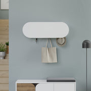 Cabide de parede elegante, branco, 84 cm | Painel de partículas 100% revestido de melamina, ferro metálico | Dobradiças de fechamento suave, capacidade de 5 kg, design elegante