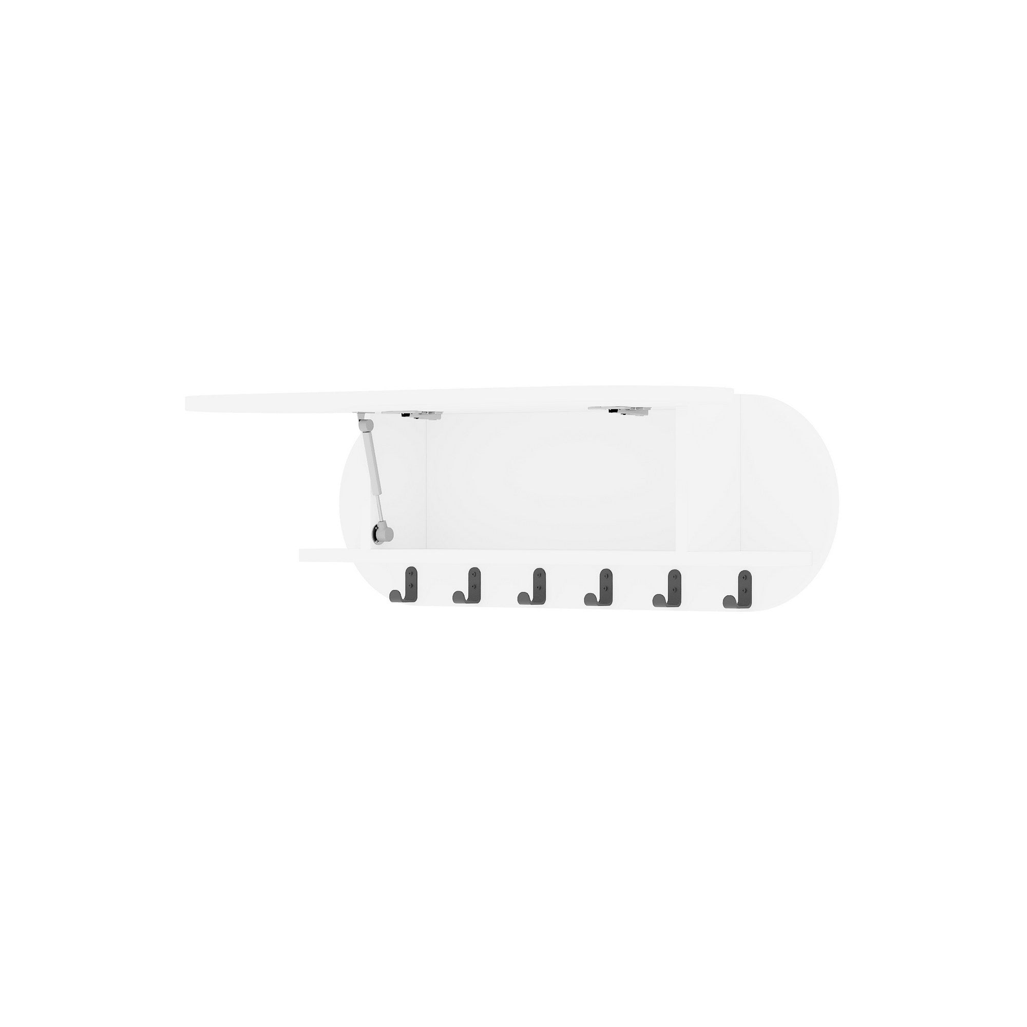 Cabide de parede elegante, branco, 84 cm | Painel de partículas 100% revestido de melamina, ferro metálico | Dobradiças de fechamento suave, capacidade de 5 kg, design elegante