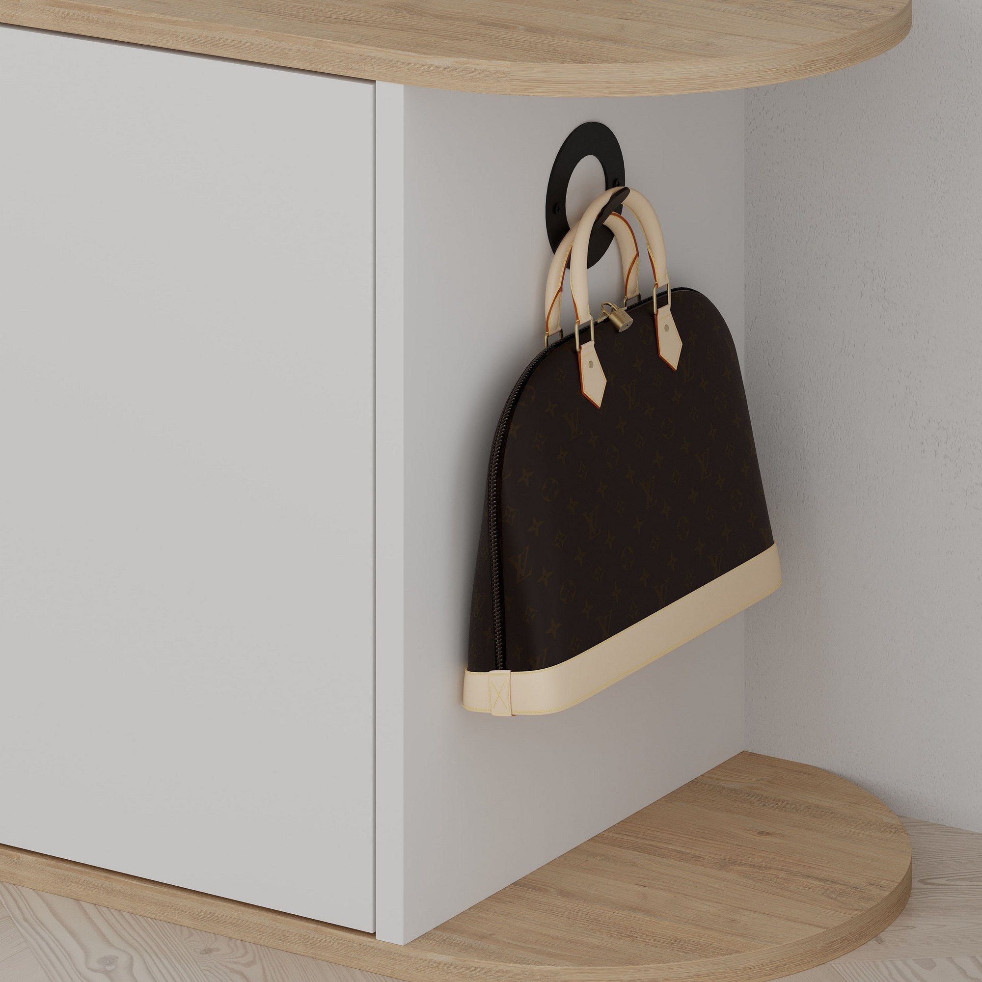 Sapateira estilosa, carvalho e branco, 104 x 50 x 37 cm | Painel de partículas 100% revestido em melamina, 18 mm de espessura | Dobradiças com fechamento suave, capacidade para 80 kg, design moderno