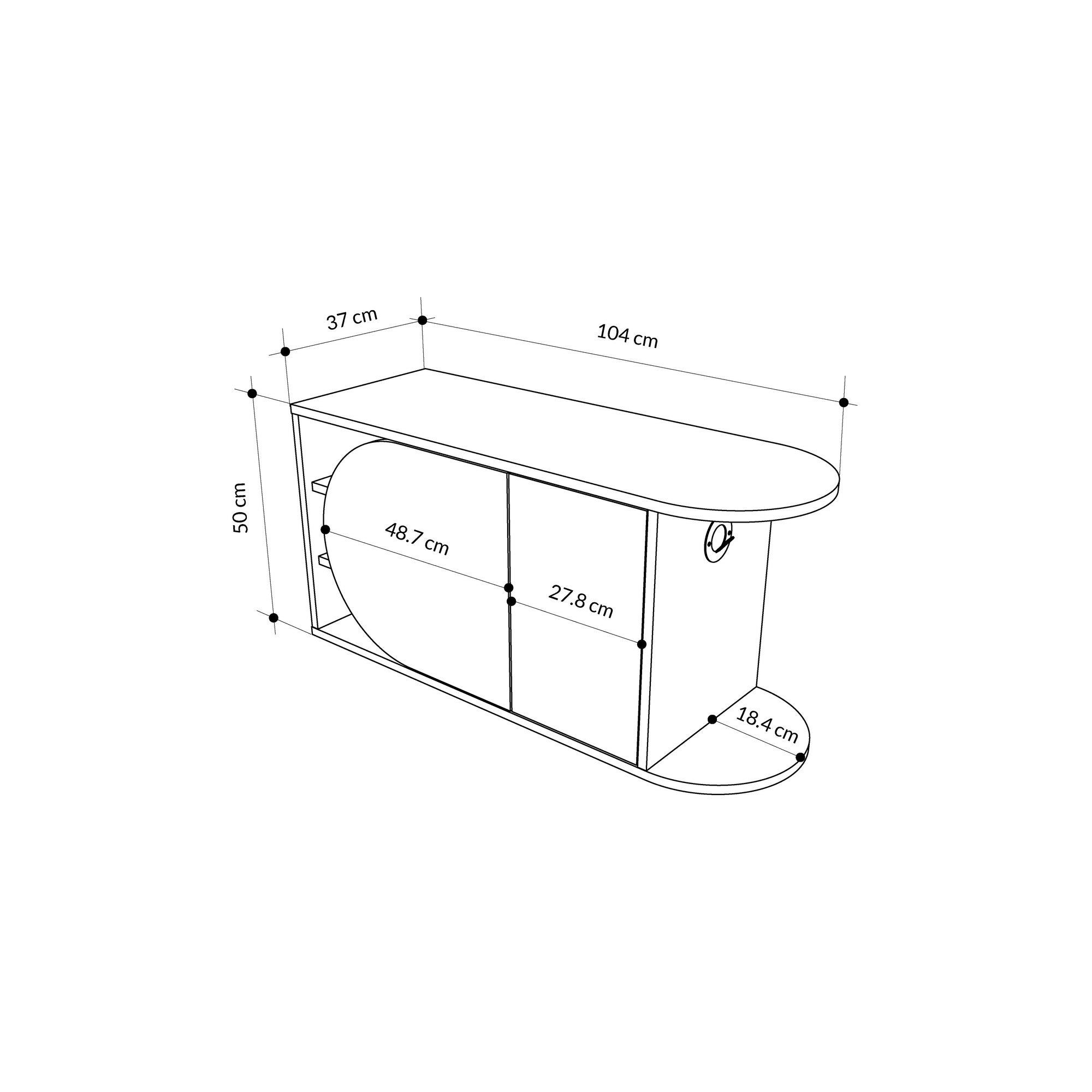 Sapateira estilosa, cor mocha claro e branco, 104 x 50 x 37 cm | Painel de partículas 100% revestido em melamina, 18 mm de espessura | Dobradiças com fechamento suave, capacidade para 80 kg