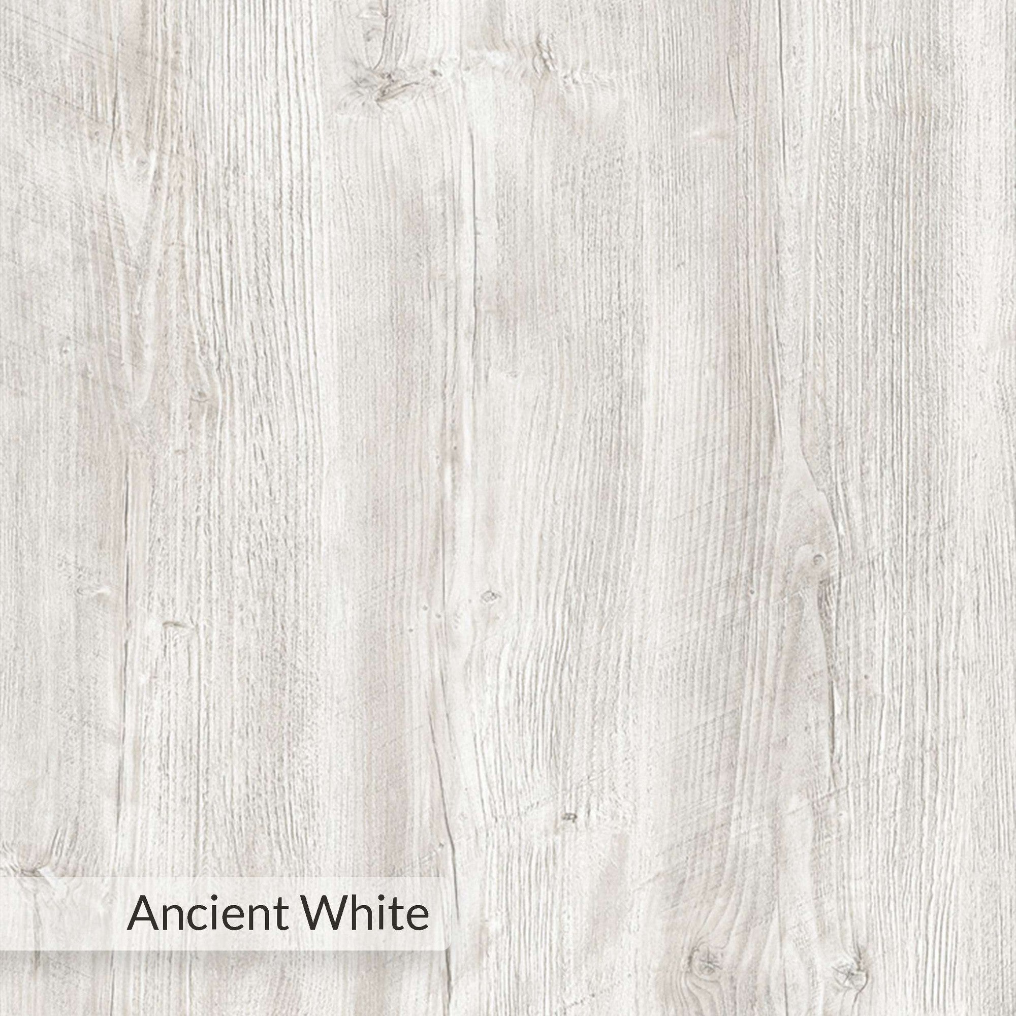 Elegante sapateira branca com pés de metal, 111 cm de largura | Painel de partículas 100% revestido em melamina, 18 mm de espessura | Montável na parede, várias prateleiras para armazenamento organizado