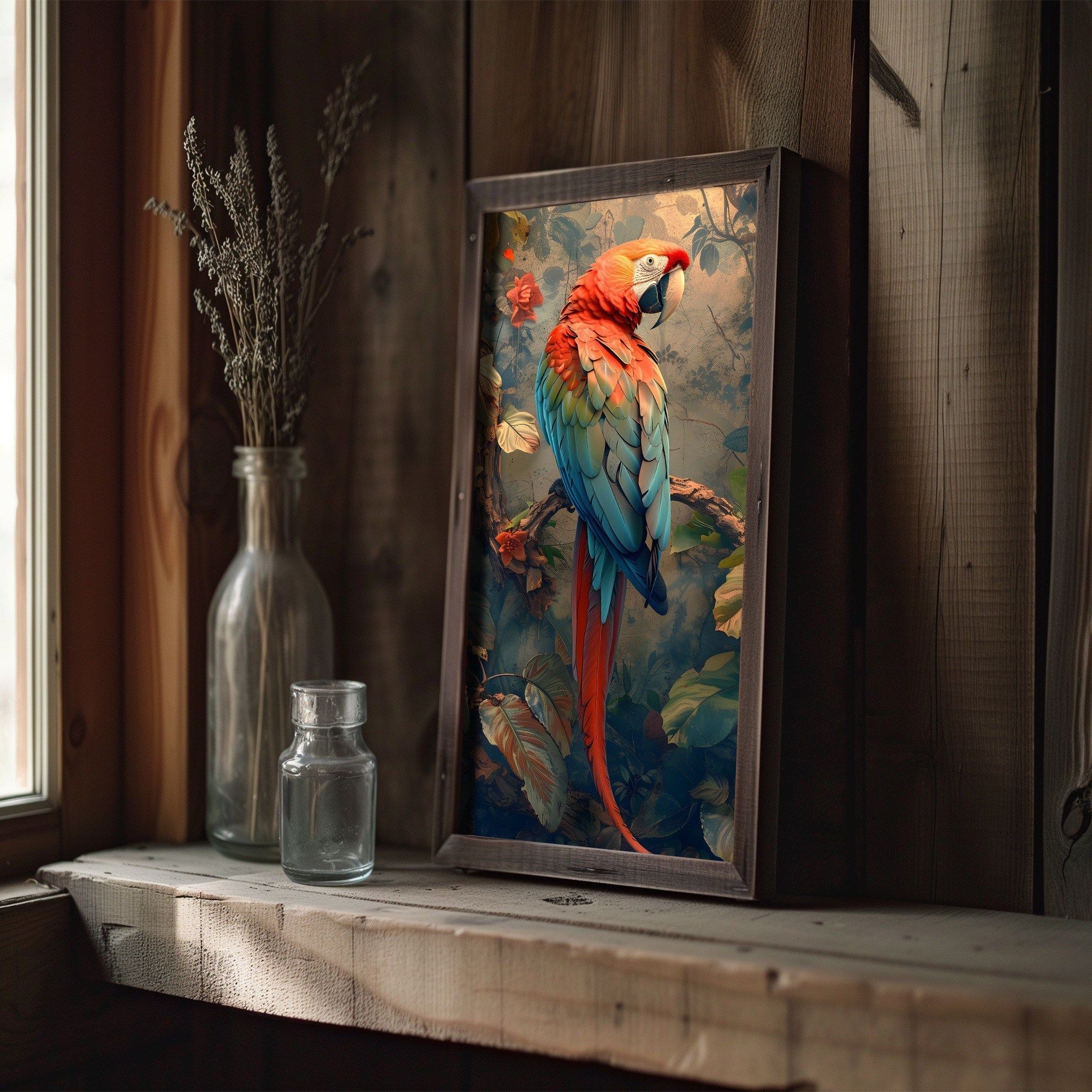 Quadro Decorativo MDF Emoldurado Multicolor 25x50cm - Arte Moderna para Decoração de Interiores