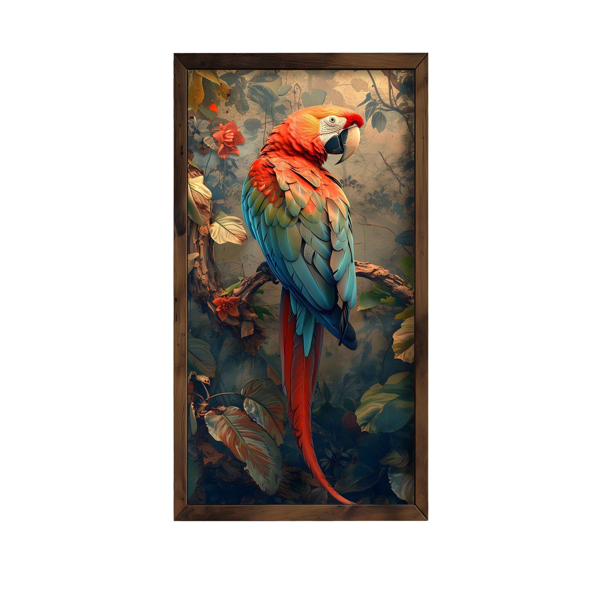 Quadro Decorativo MDF Emoldurado Multicolor 25x50cm - Arte Moderna para Decoração de Interiores