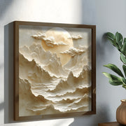 Pintura Decorativa em MDF com Moldura – 50 x 50 x 3,5 cm – Madeira de Abeto