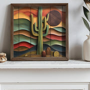 Pintura Decorativa em MDF com Moldura – 50 x 50 x 3,5 cm – MDF, Moldura de Abeto