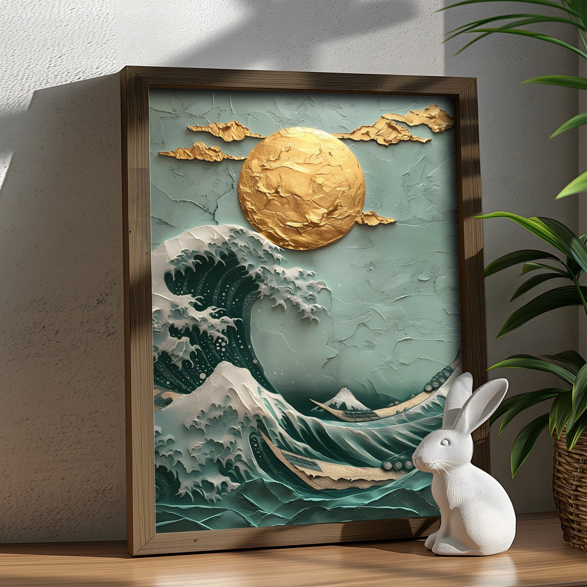 Pintura Decorativa em MDF com Moldura – 35 x 47 x 3,5 cm – MDF – Abeto