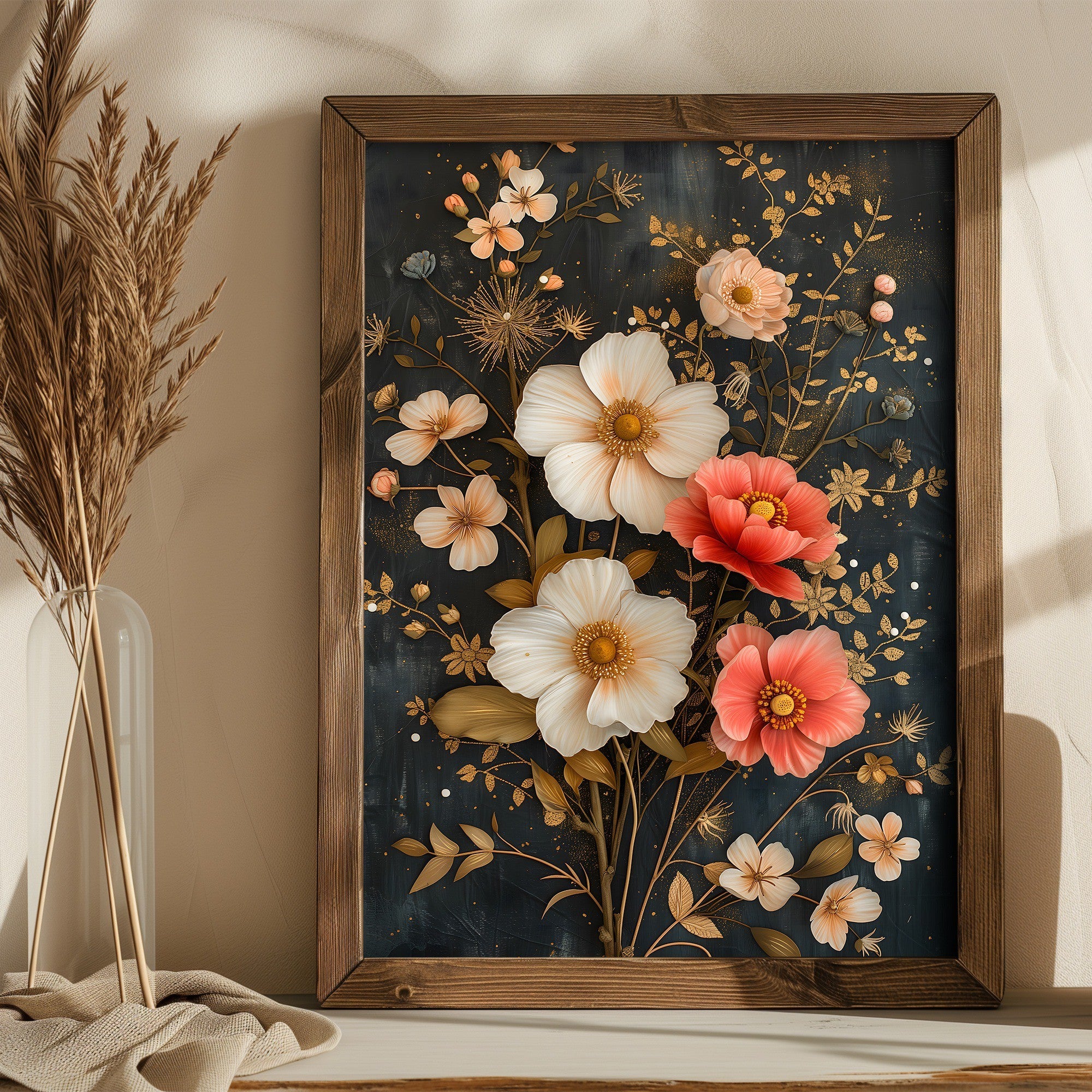 Quadro Decorativo MDF Emoldurado Multicolor AI139 - 35x47cm com Moldura em Abeto