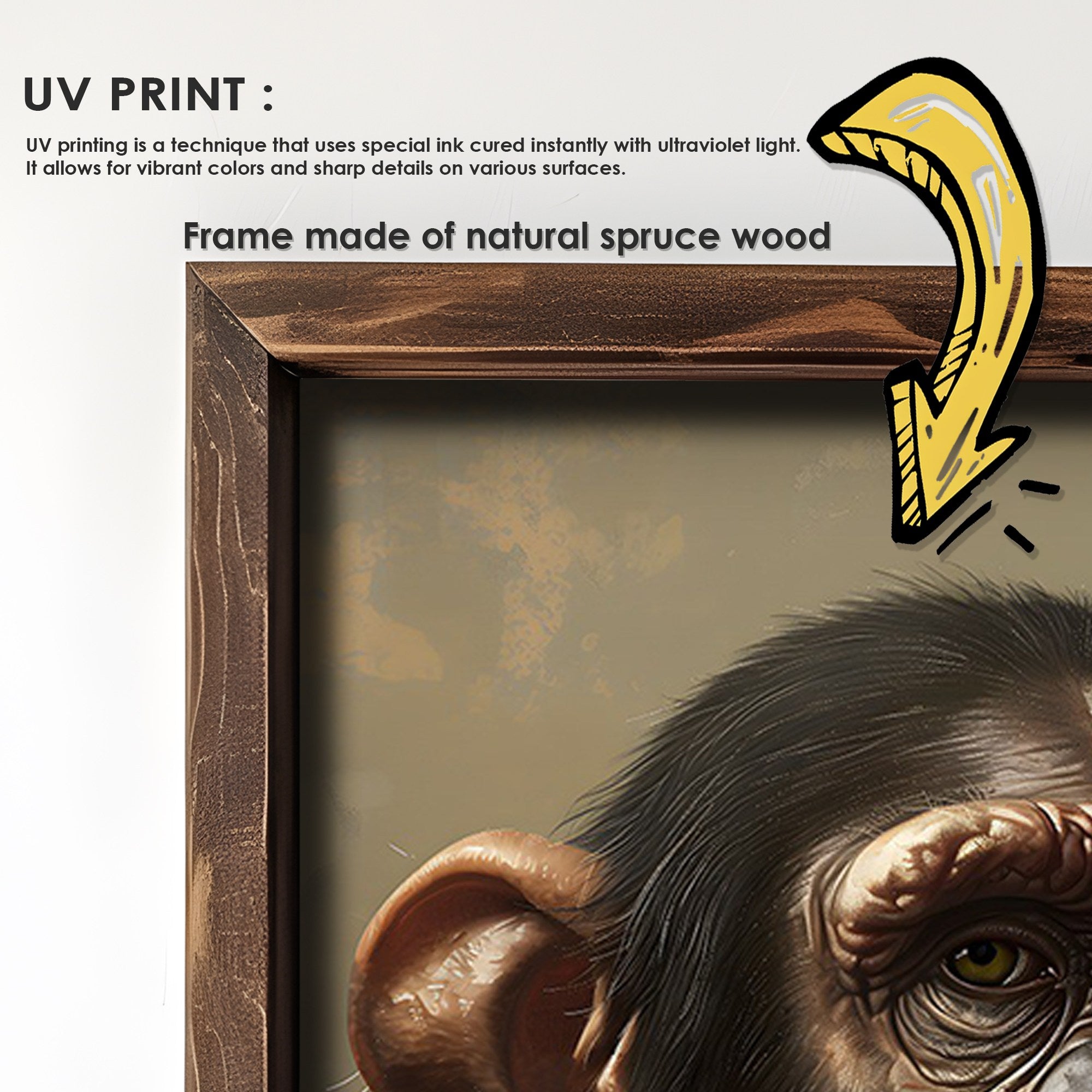 Quadro Decorativo MDF Emoldurado Multicolor AI157 - 35x47cm com Moldura em Abeto