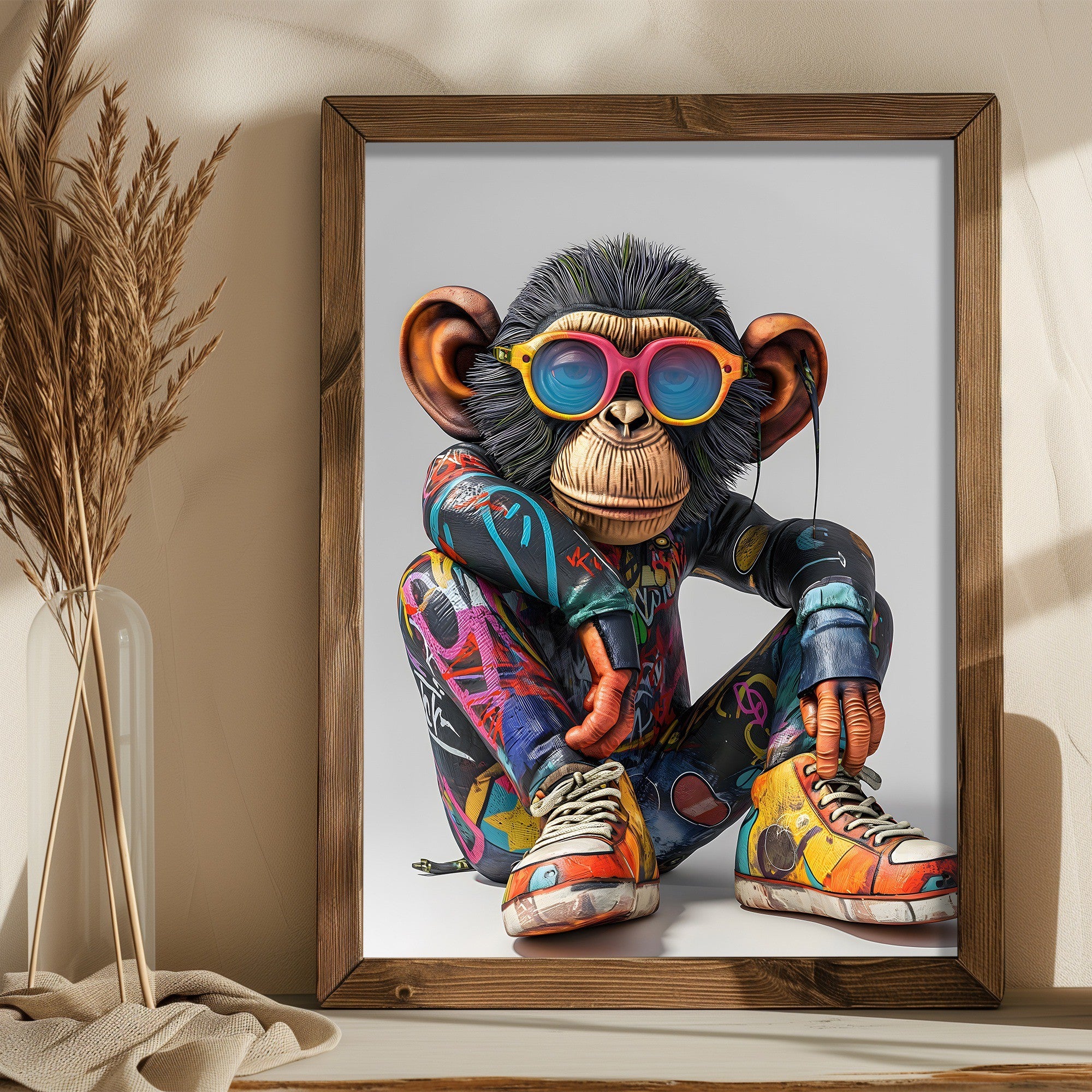 Quadro Decorativo MDF Emoldurado AI162 Multicolor 35x47cm - Arte Moderna para Decoração de Interiores