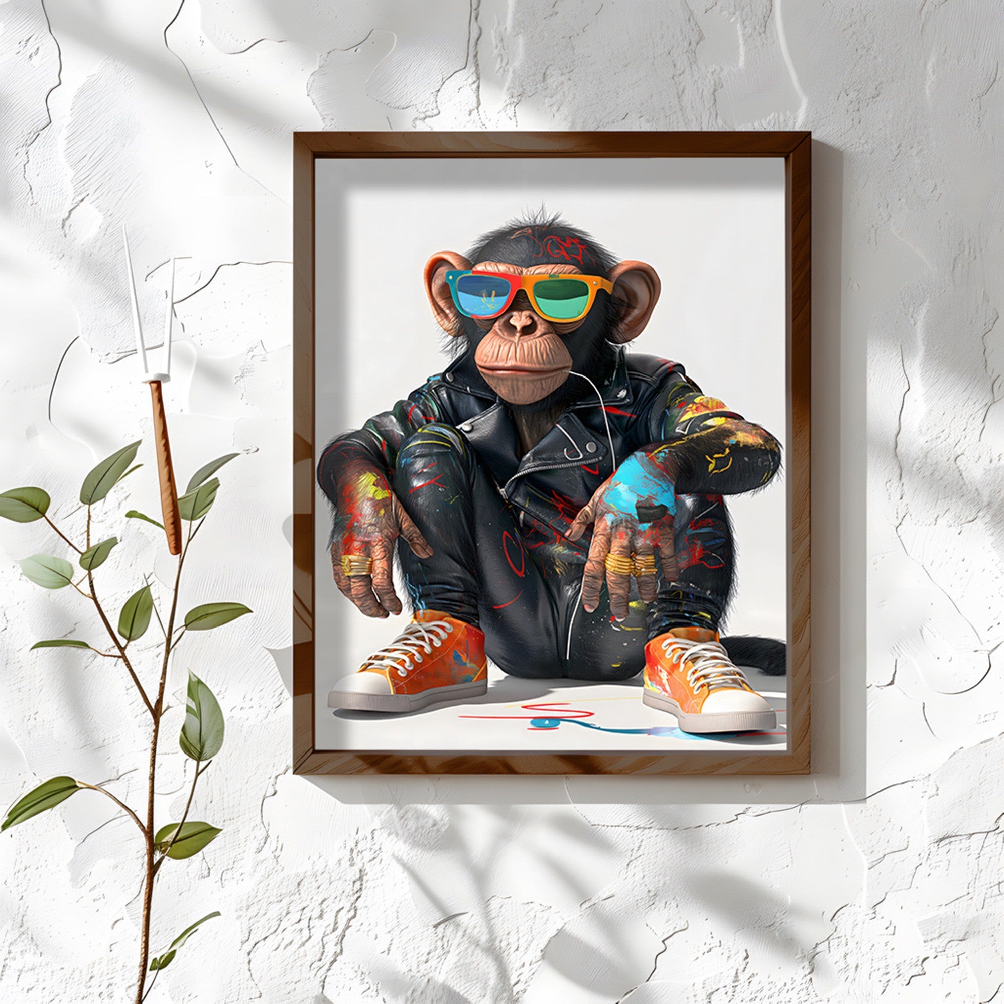 Quadro Decorativo MDF Emoldurado AI163 Multicolor 35x47cm - Arte Moderna para Decoração de Interiores