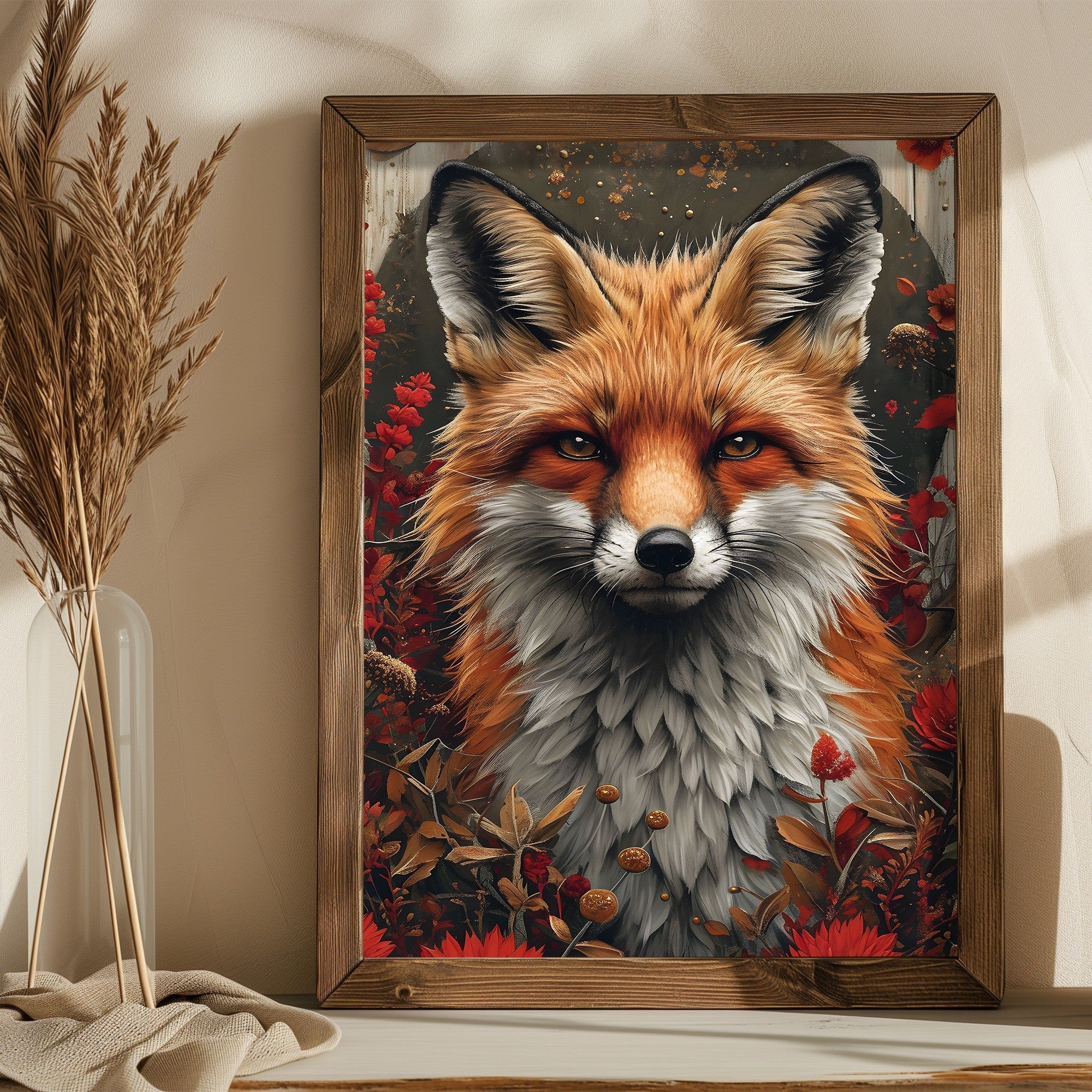 Quadro Decorativo MDF Emoldurado AI184 Multicolor 35x47cm - Arte Moderna para Decoração de Interiores