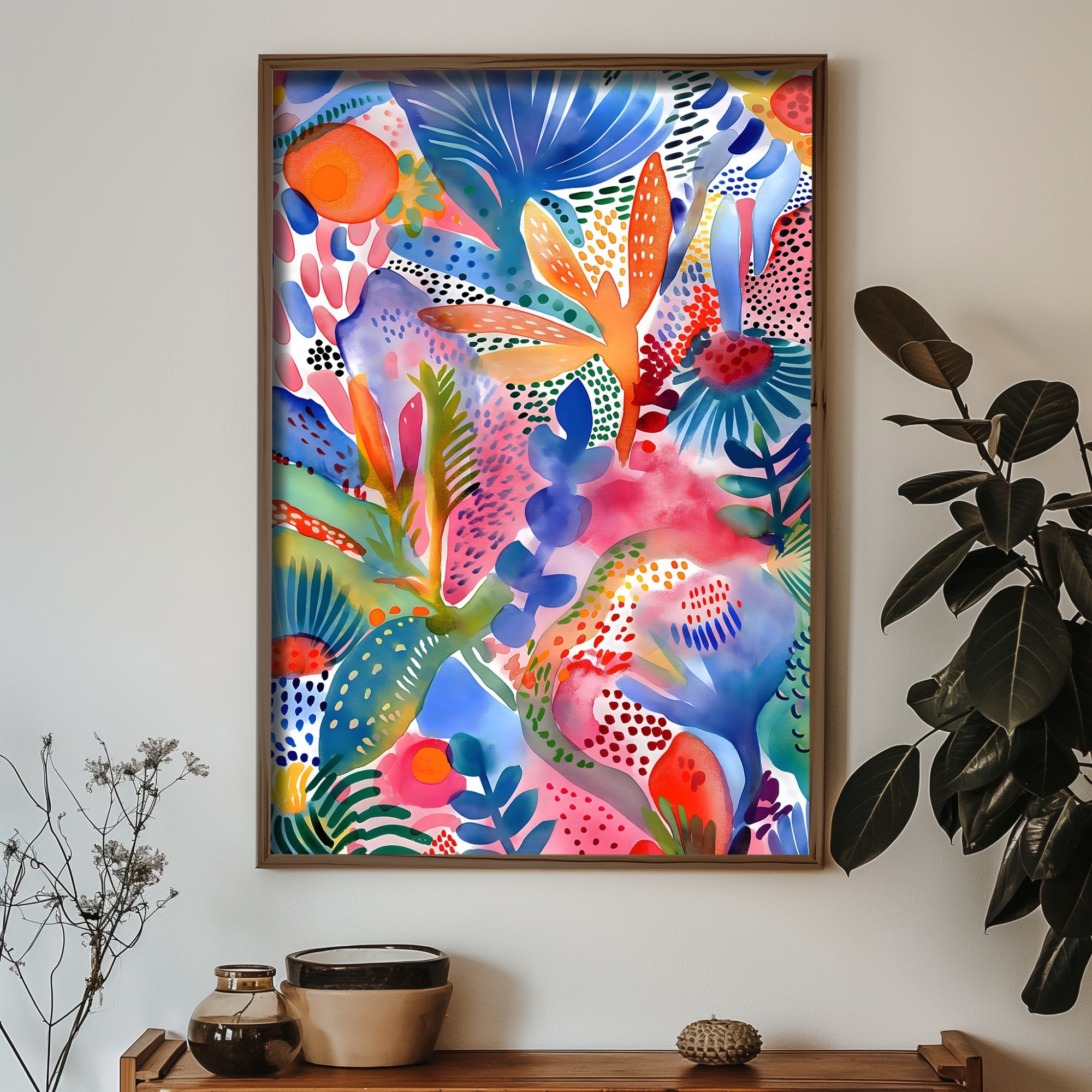 Quadro Decorativo MDF Emoldurado Multicolor 35x47cm - Impressão UV em Madeira de Pinho