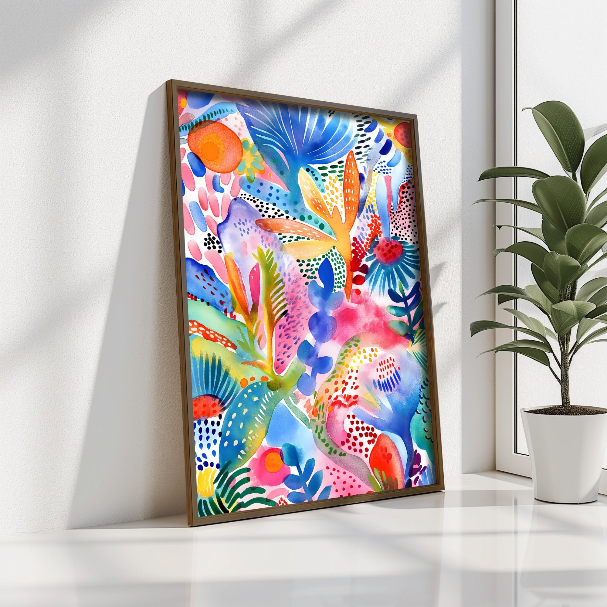 Quadro Decorativo MDF Emoldurado Multicolor 35x47cm - Impressão UV em Madeira de Pinho