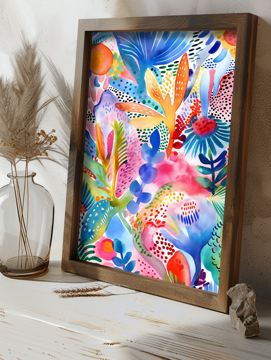 Quadro Decorativo MDF Emoldurado Multicolor 35x47cm - Impressão UV em Madeira de Pinho