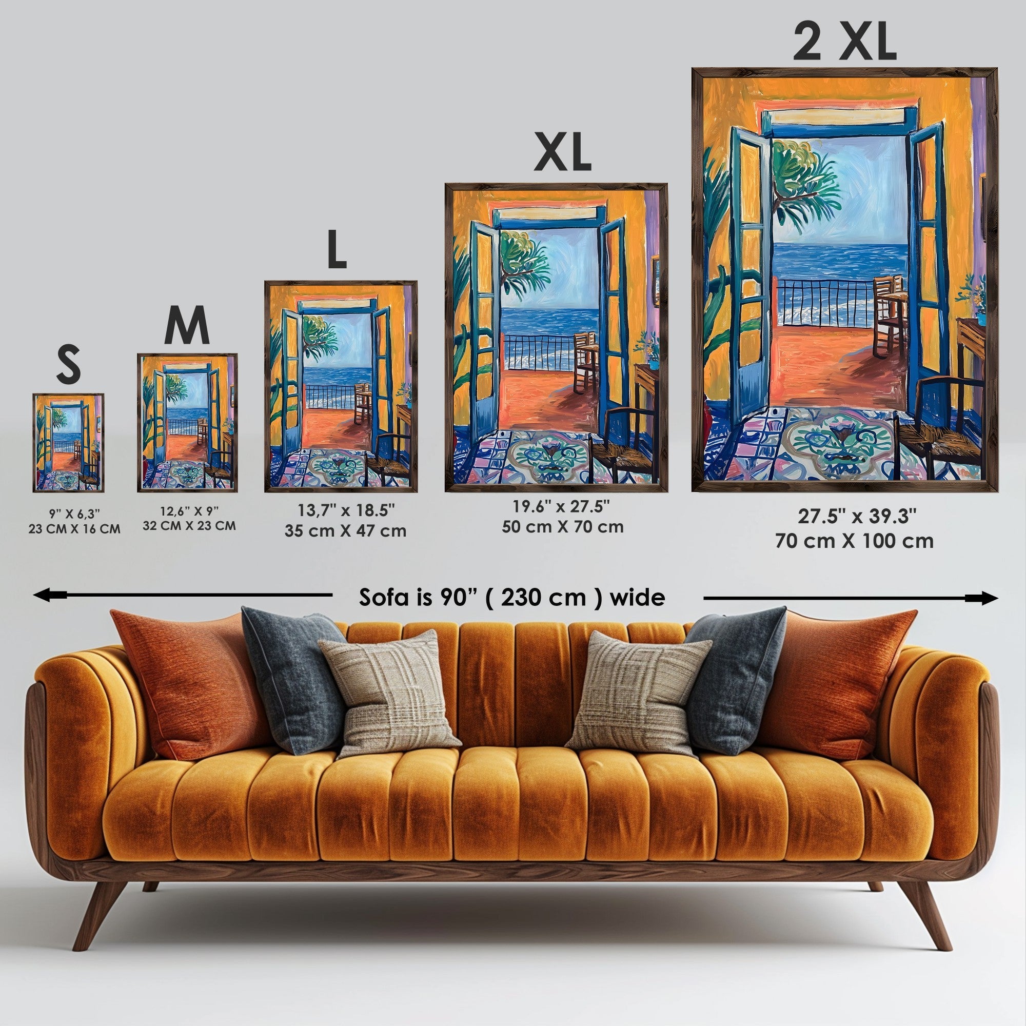 Quadro Decorativo MDF Emoldurado Multicolor 35x47cm - Impressão UV em Madeira de Pinho