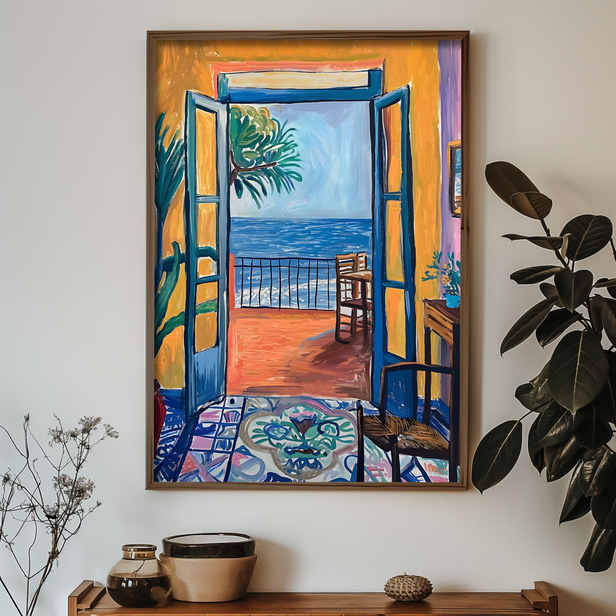 Quadro Decorativo MDF Emoldurado Multicolor 35x47cm - Impressão UV em Madeira de Pinho