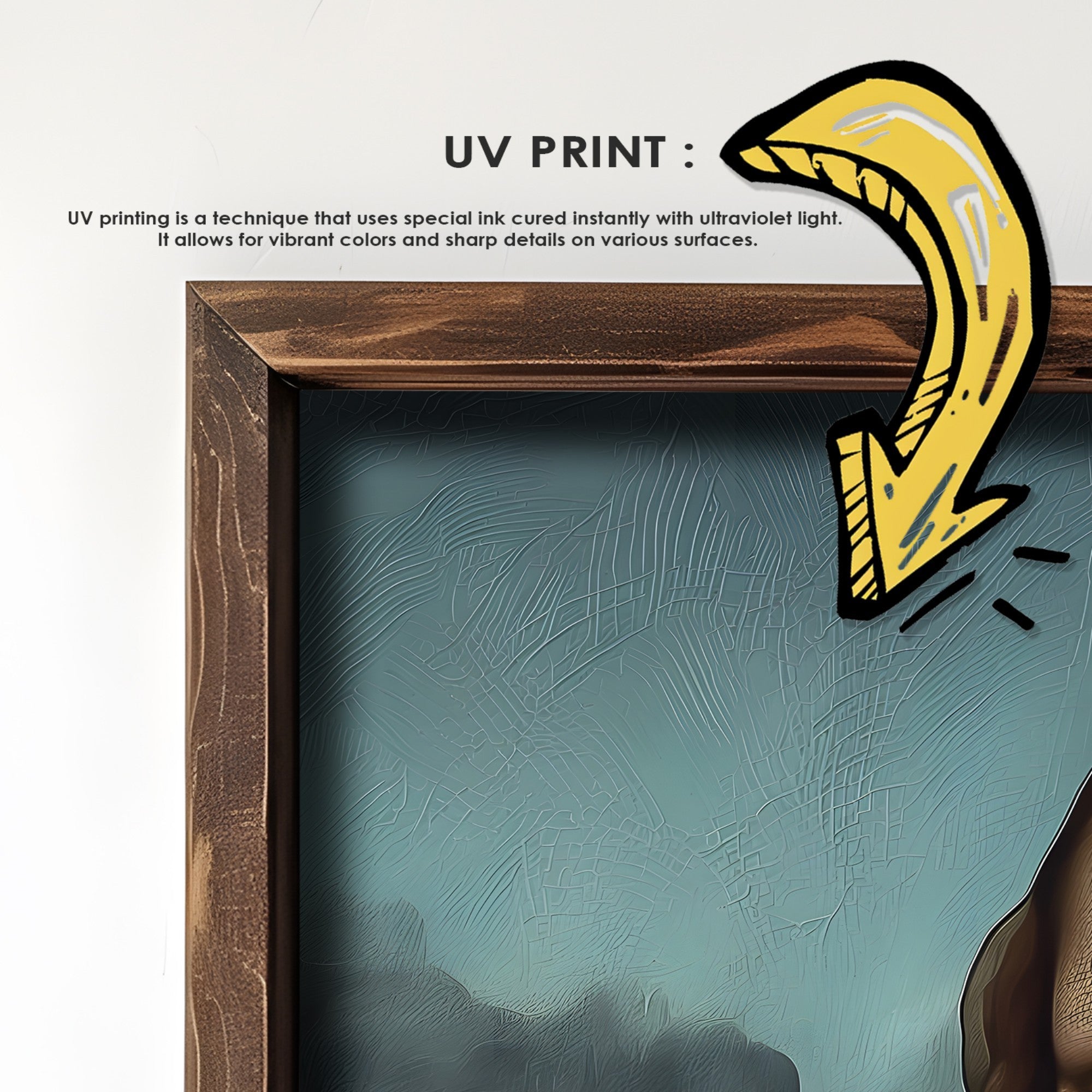 Quadro Decorativo MDF Emoldurado Multicolor 35x47cm - Impressão UV em Madeira de Pinho