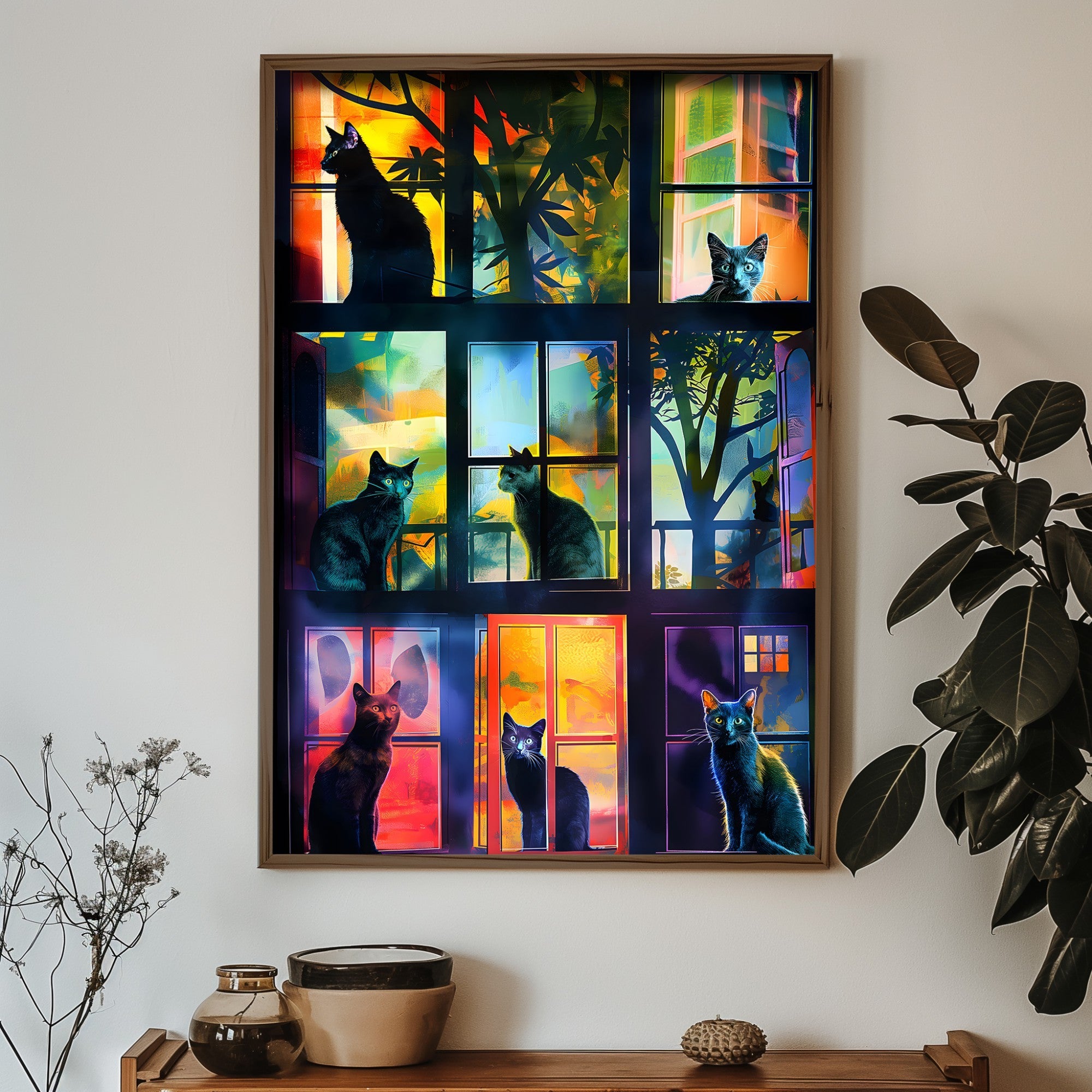 Quadro Decorativo MDF Emoldurado Multicolor 35x47cm - Impressão UV em Madeira de Pinho