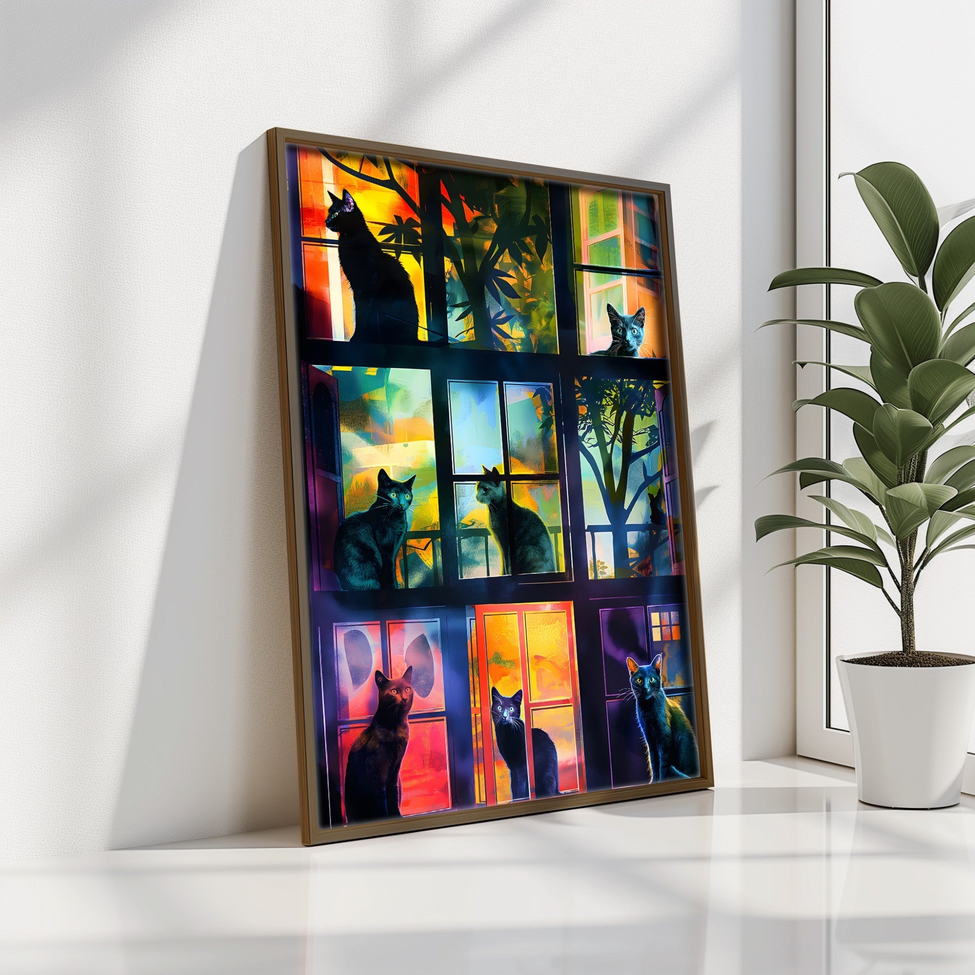 Quadro Decorativo MDF Emoldurado Multicolor 35x47cm - Impressão UV em Madeira de Pinho