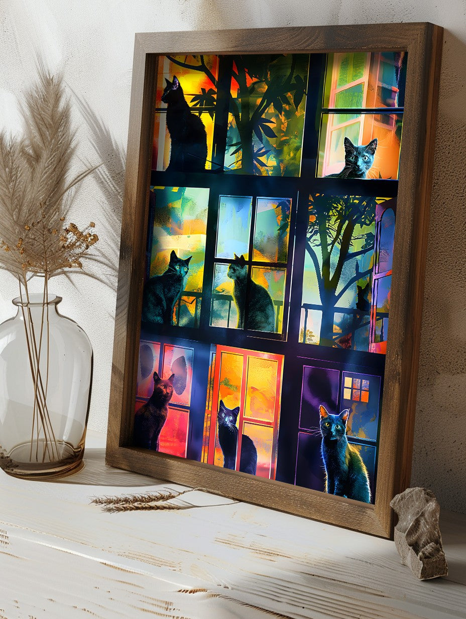 Quadro Decorativo MDF Emoldurado Multicolor 35x47cm - Impressão UV em Madeira de Pinho