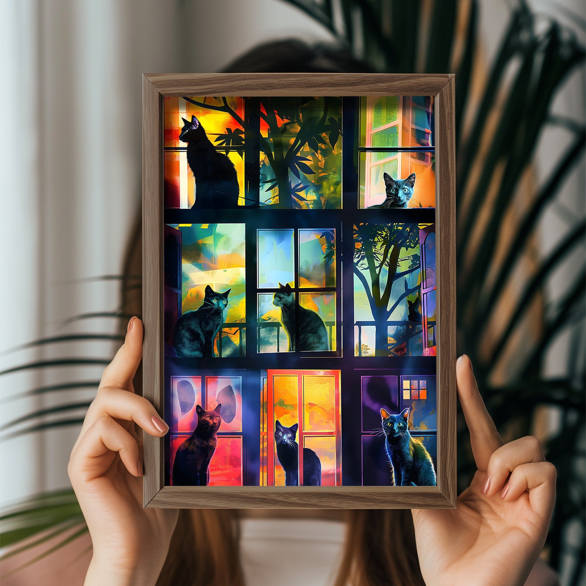 Quadro Decorativo MDF Emoldurado Multicolor 35x47cm - Impressão UV em Madeira de Pinho