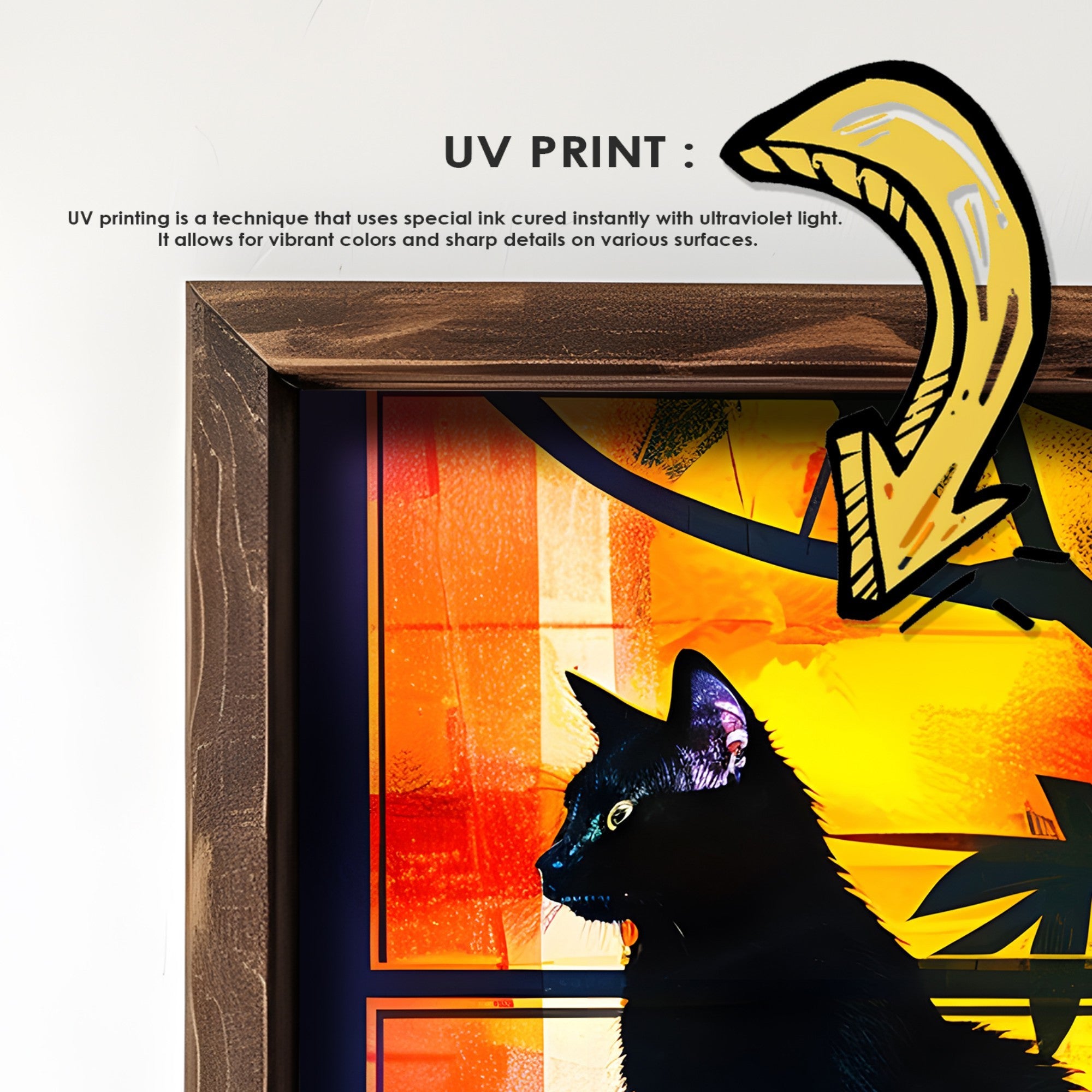 Quadro Decorativo MDF Emoldurado Multicolor 35x47cm - Impressão UV em Madeira de Pinho