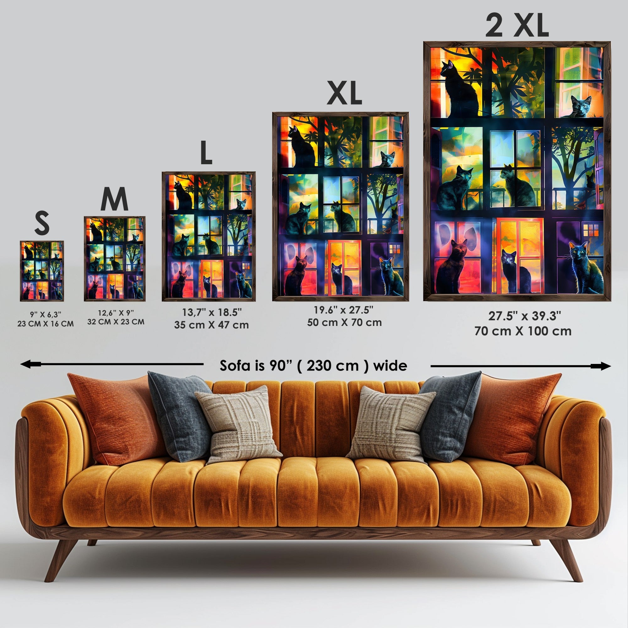 Quadro Decorativo MDF Emoldurado Multicolor 35x47cm - Impressão UV em Madeira de Pinho