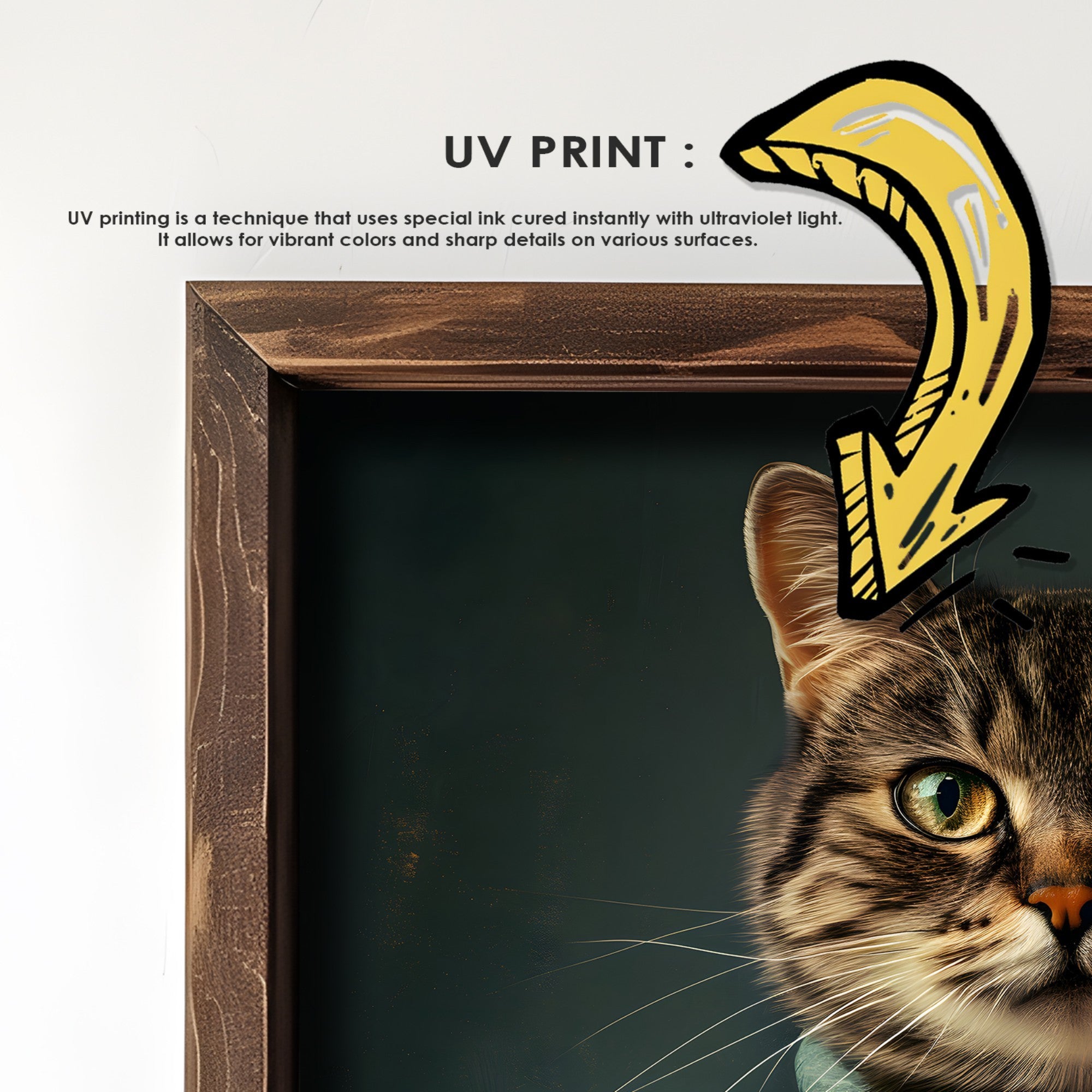 Quadro Decorativo MDF Emoldurado Multicolor 35x47cm - Impressão UV em Madeira de Pinho