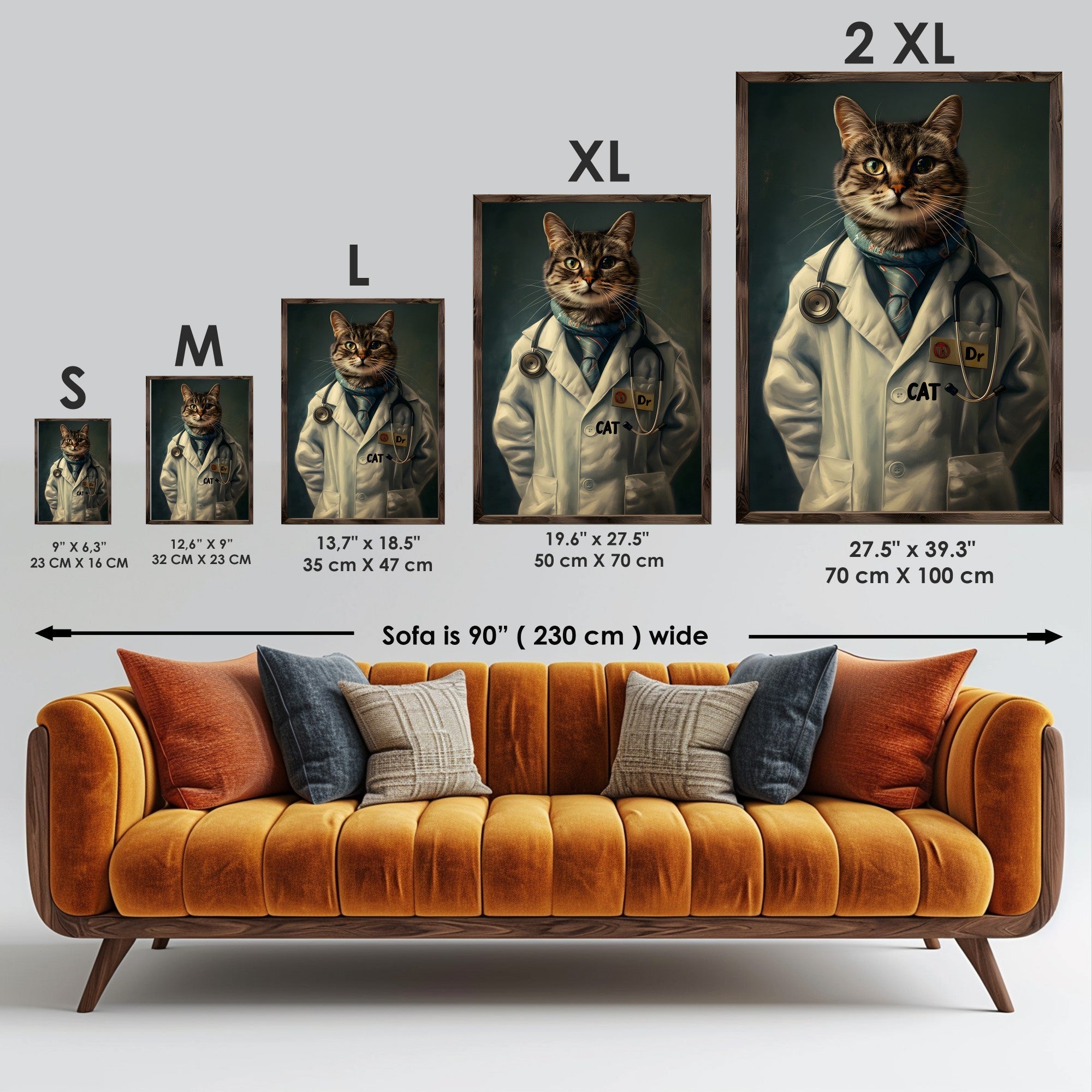 Quadro Decorativo MDF Emoldurado Multicolor 35x47cm - Impressão UV em Madeira de Pinho