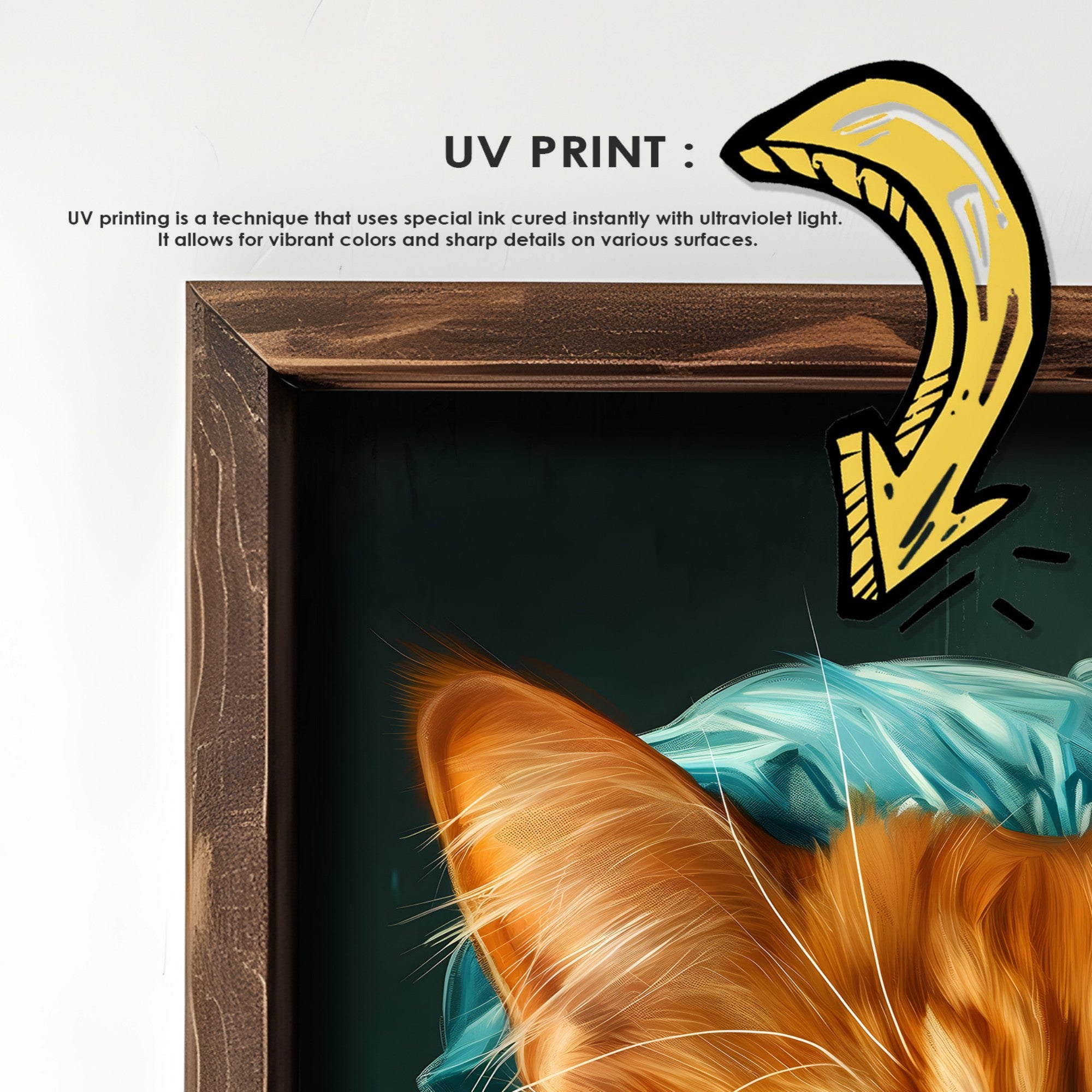 Quadro Decorativo MDF Emoldurado Multicolor 35x47cm - Impressão UV em Madeira de Pinho