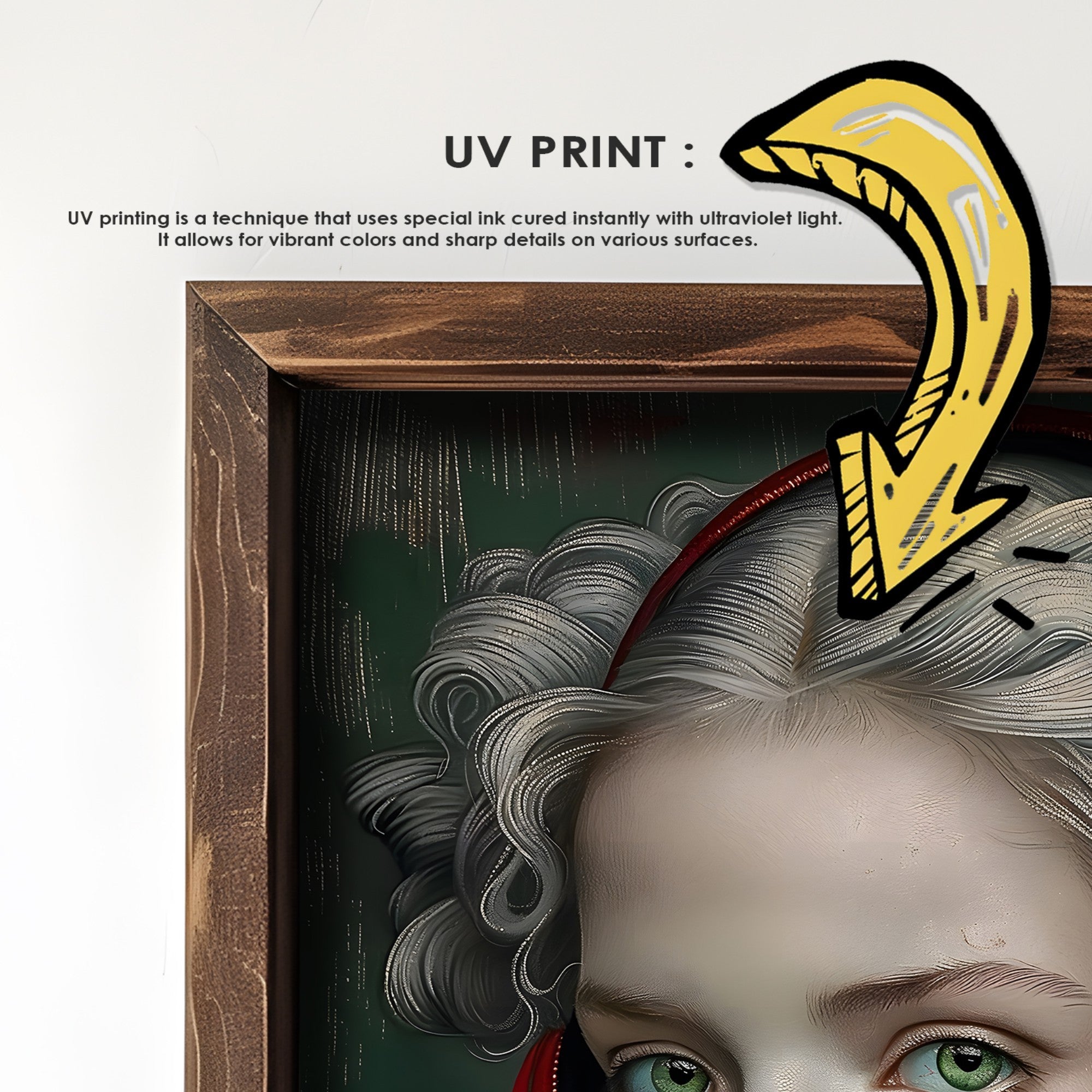 Quadro Decorativo MDF Emoldurado Multicolor 35x47cm - Impressão UV em Madeira de Pinho