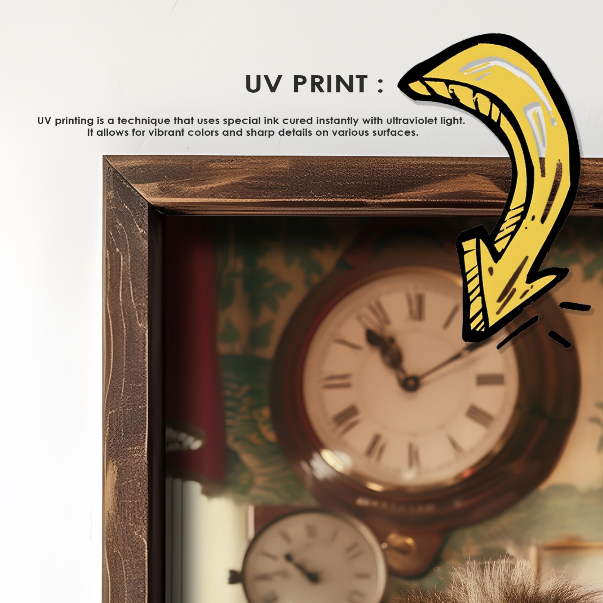 Quadro Decorativo MDF Emoldurado Multicolor 35x47cm - Impressão UV em Madeira de Pinho