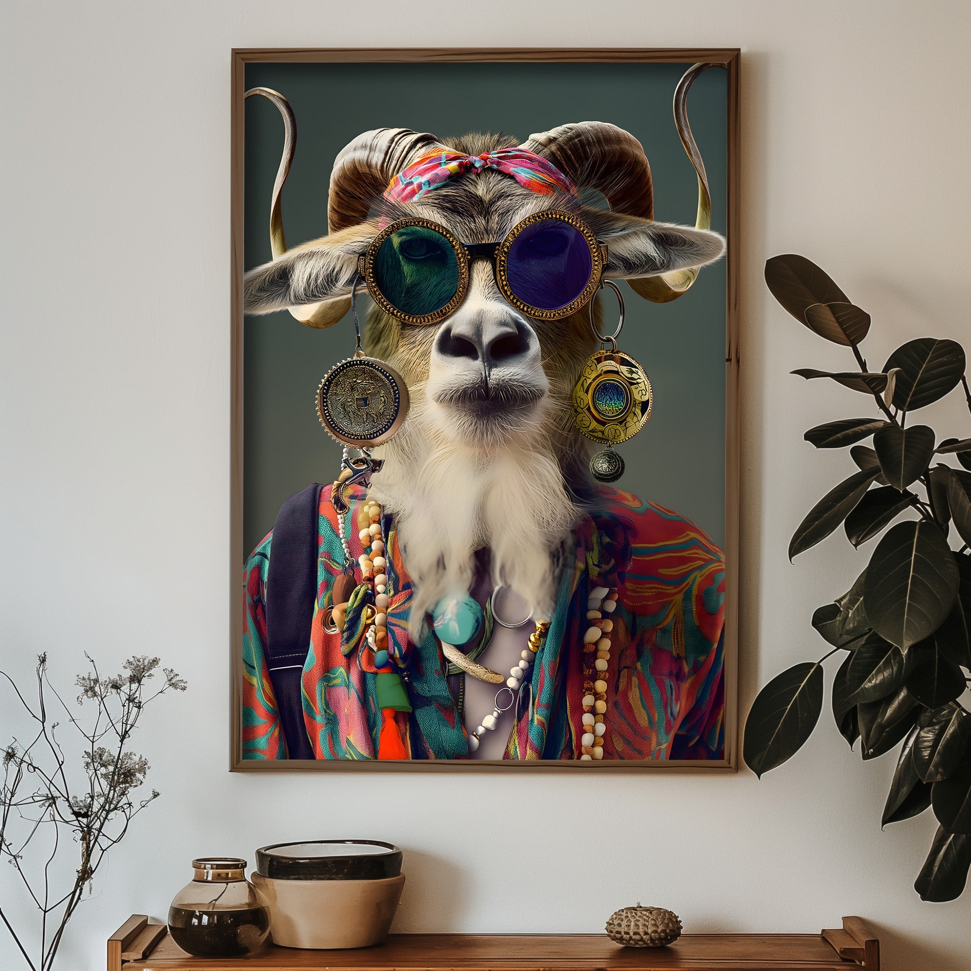 Quadro Decorativo MDF Emoldurado Multicolor 35x47cm - Impressão UV em Madeira de Pinho